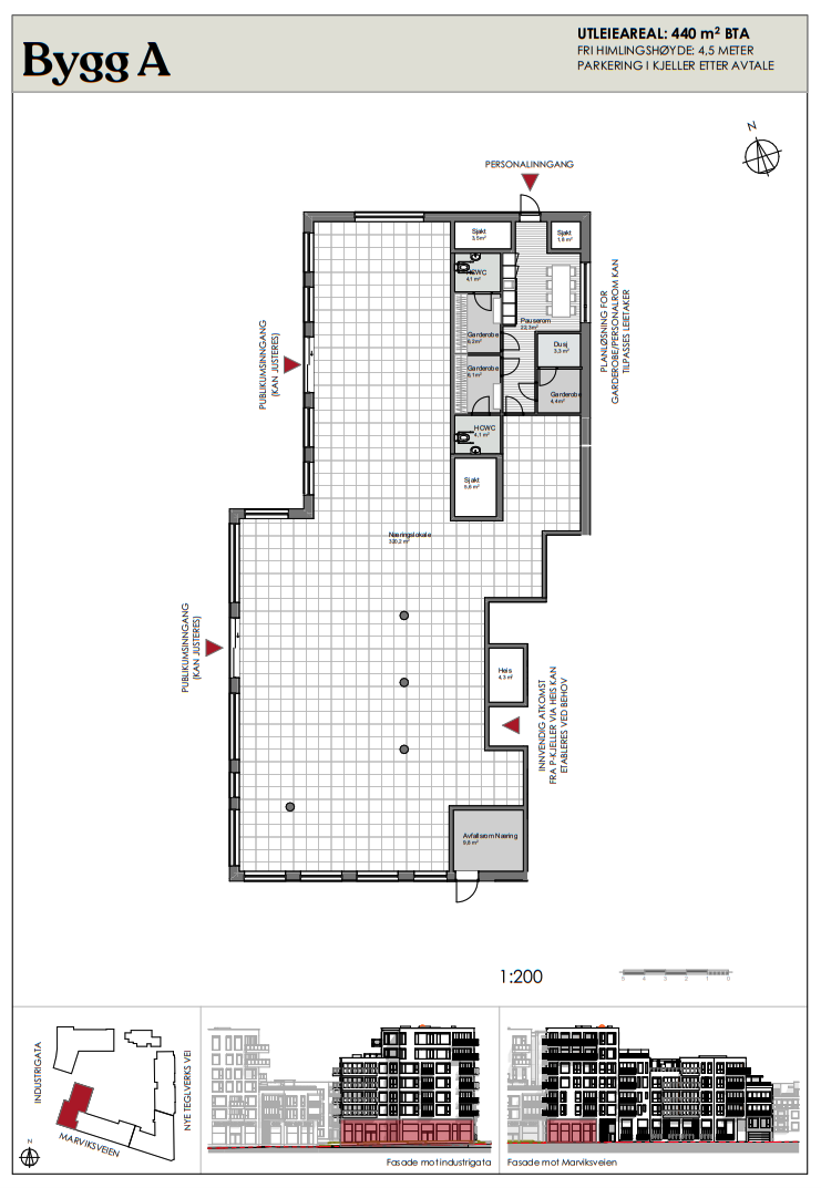 Bygg A: 440 kvm BTA Galleribilde