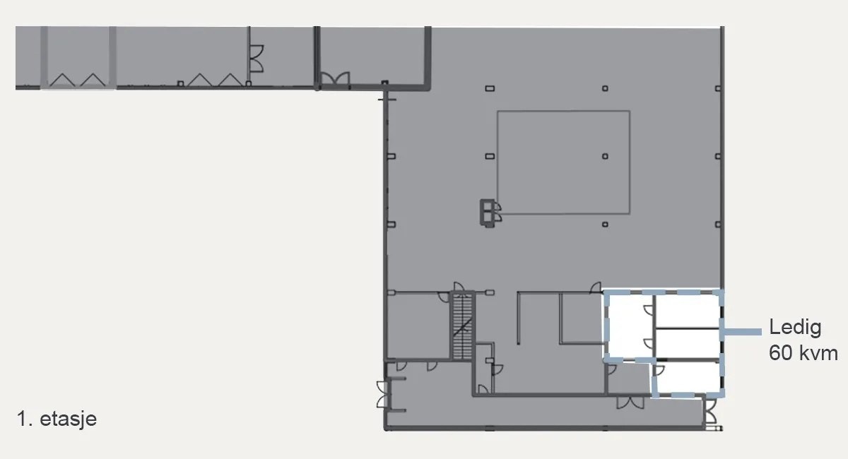 Plantegning - 1 etasje (mottak/rampe/vareheis) Galleribilde