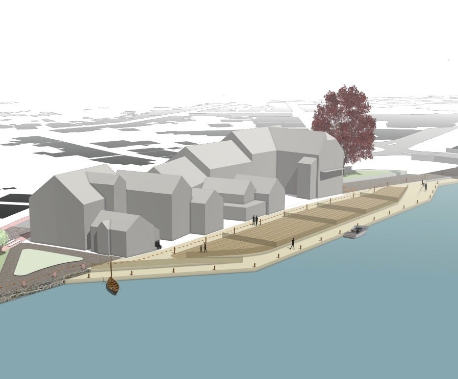 Foreløpig utkast til anbudstegninger for utvidelse av eksisterende brygge (Juel Linge Arkitektur). Galleribilde