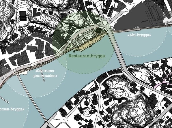Foreløpig utkast til anbudstegninger for utvidelse av eksisterende brygge (Juel Linge Arkitektur). Galleribilde