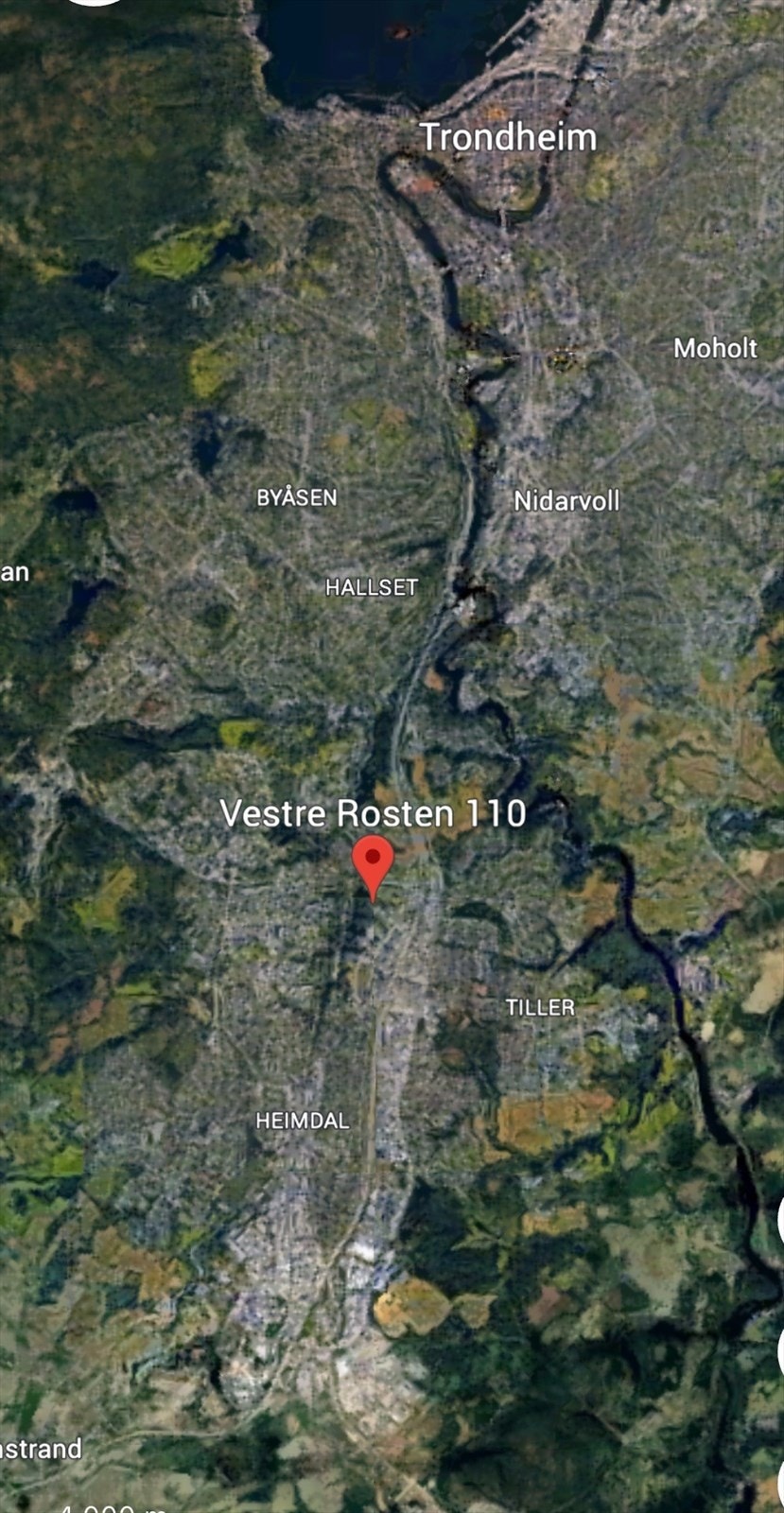 Kart oversikt som viser beliggenhet til Trondheim sentrum Galleribilde