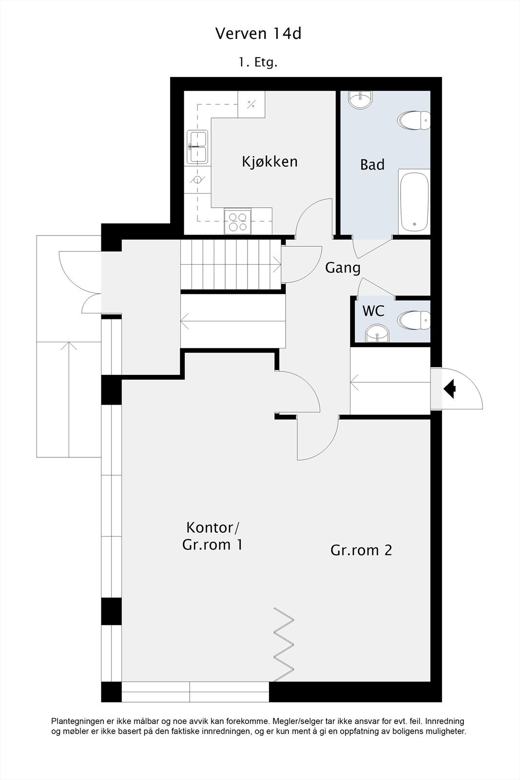 Plantegning 1. etasje. Galleribilde