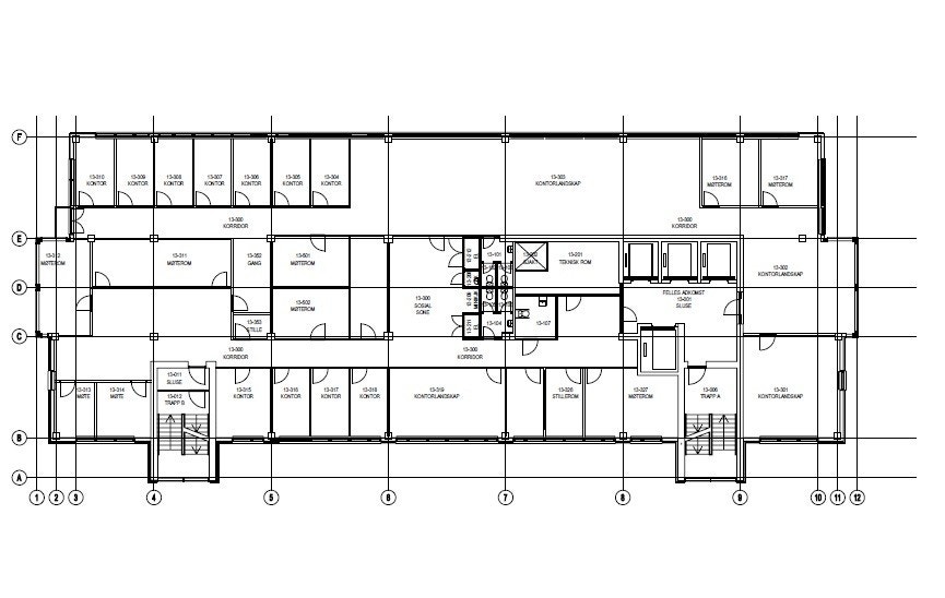 Planskisse 13 etasje Galleribilde
