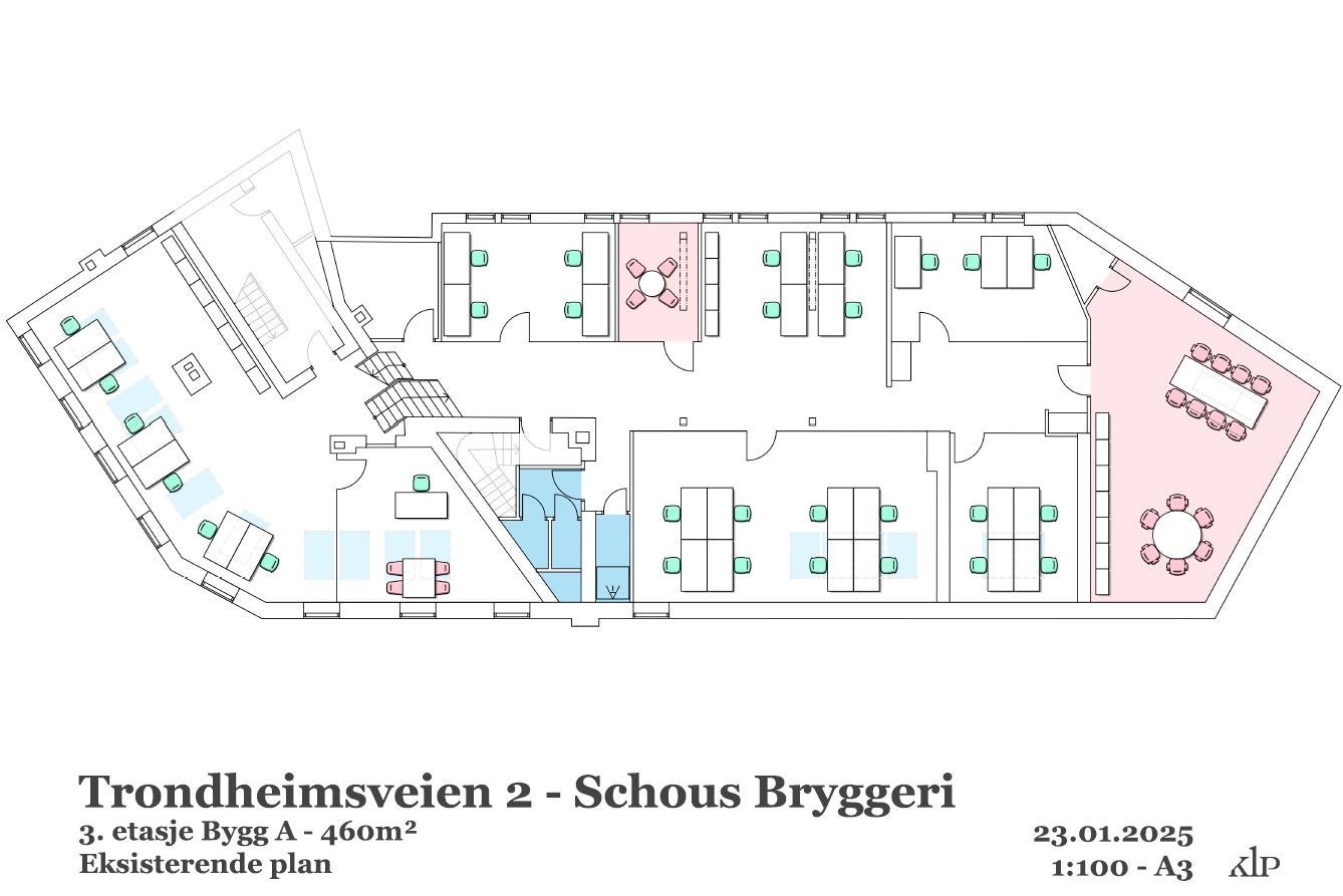 Planskisse slik lokalet ser ut i dag Galleribilde
