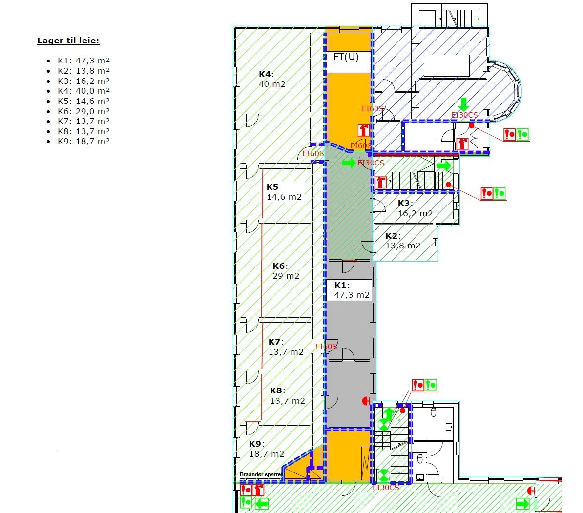 Oversikt over lokaler tilgjengelig Galleribilde