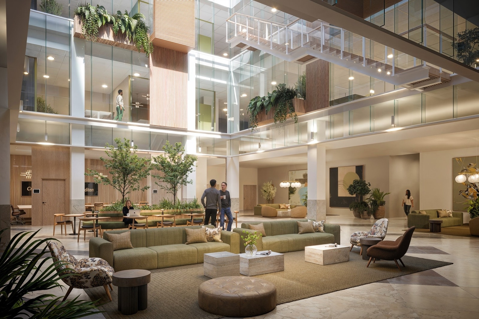 Atrium 1 - kaffebar med loungområder og møteromssenter Galleribilde