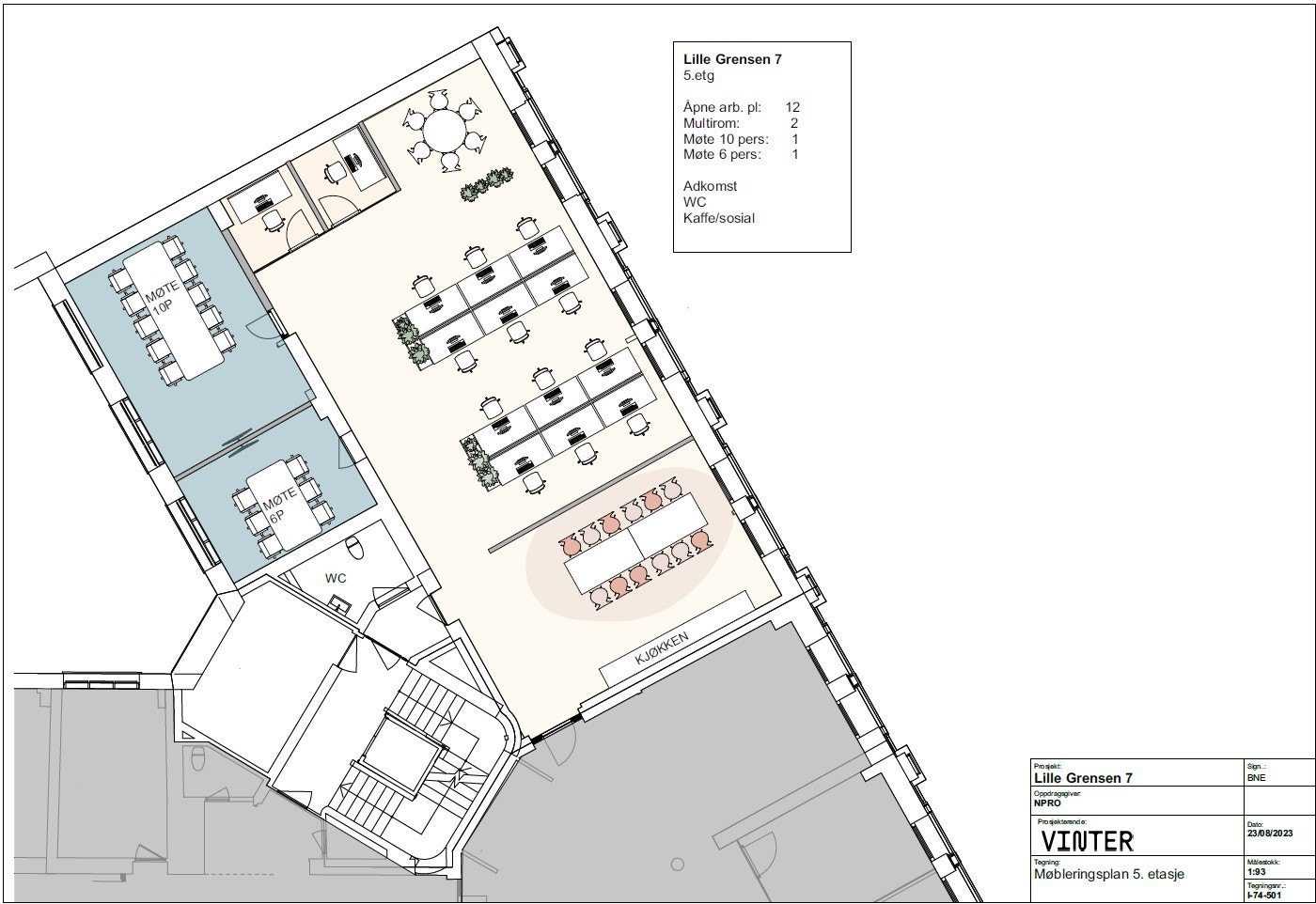 Plantegning 5 etasje Galleribilde