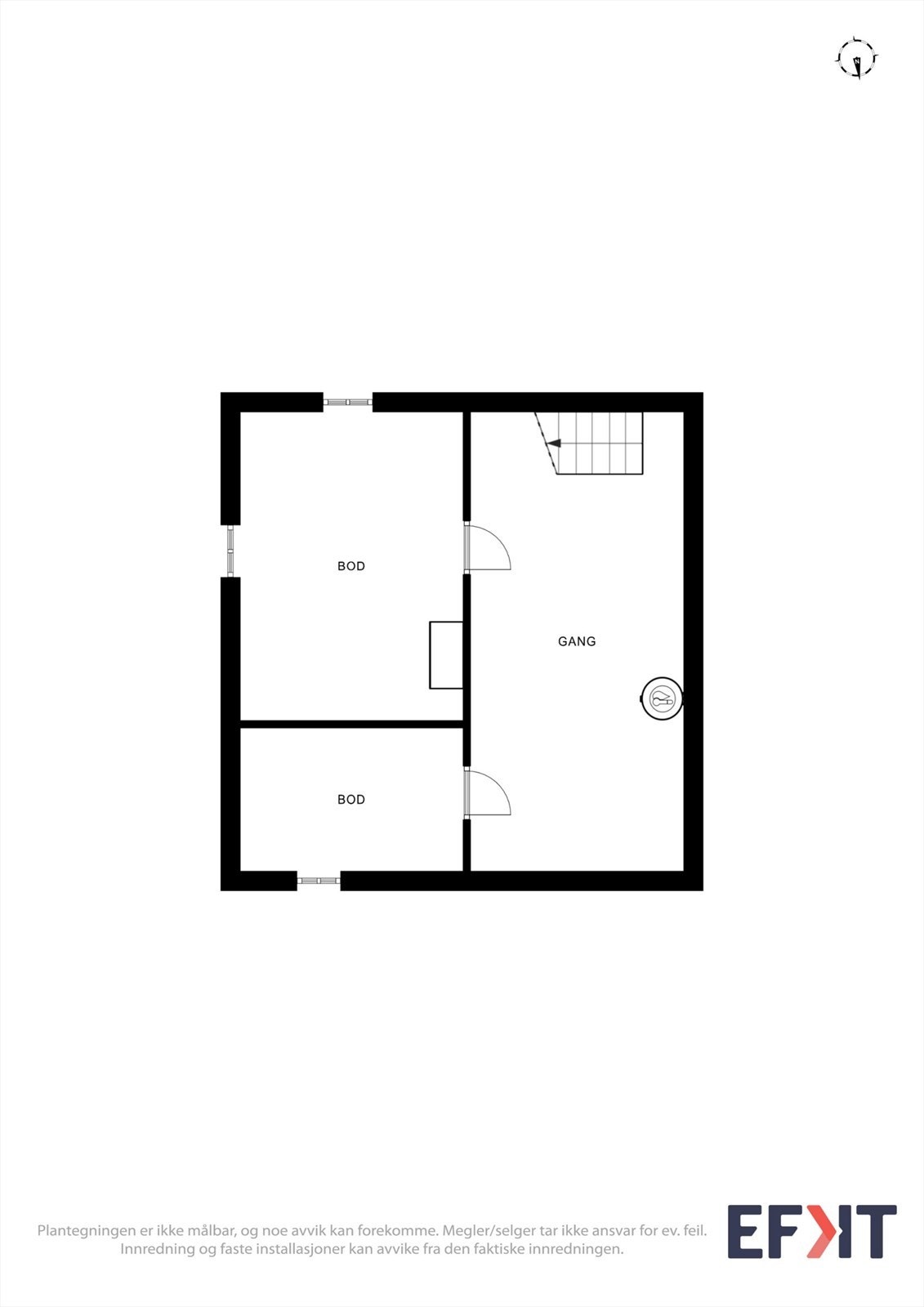 Kjelleren inneholder flere boder som gir lagringsmulighet. Galleribilde