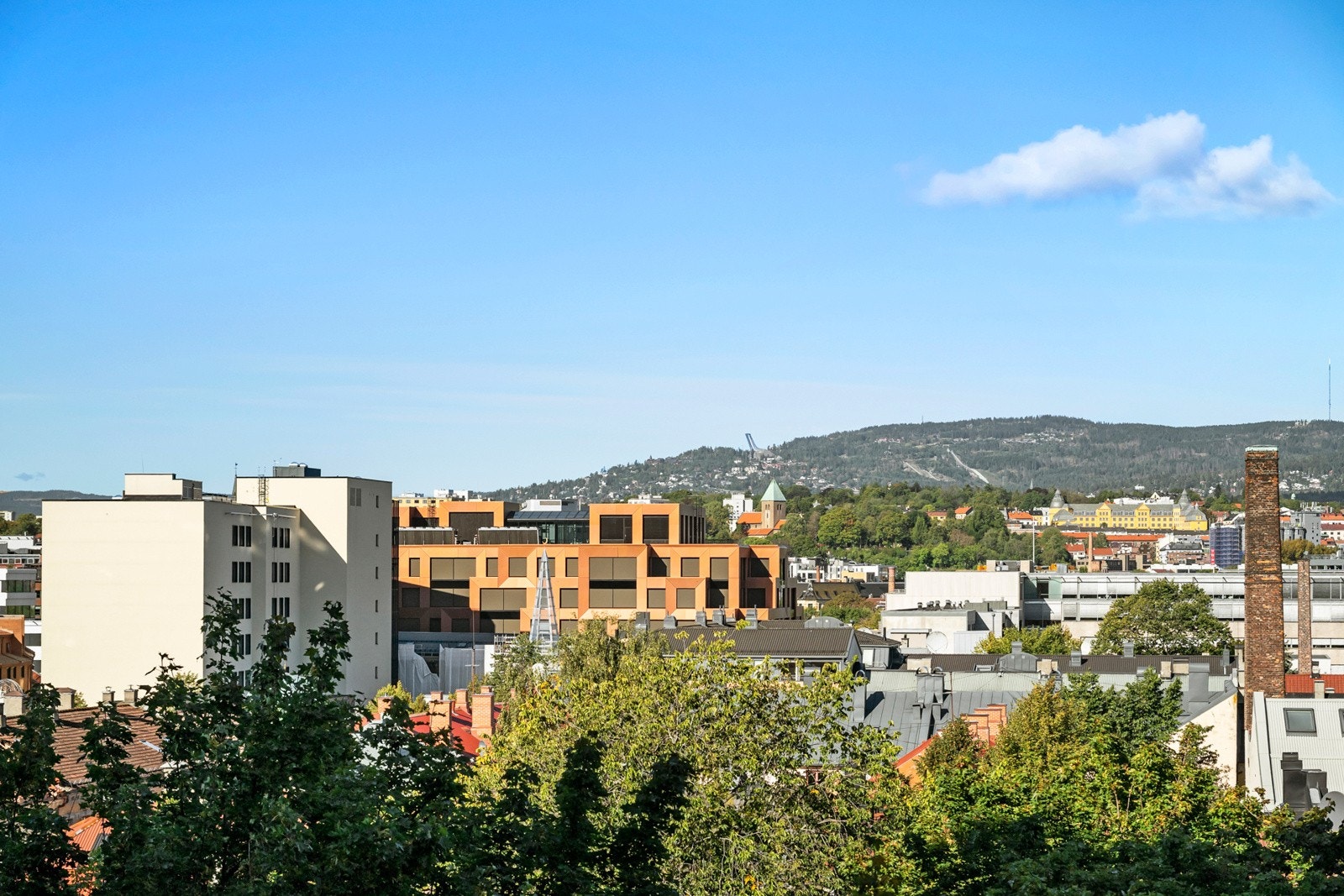 Utsikt mot Holmenkollen og Nordmarka Galleribilde
