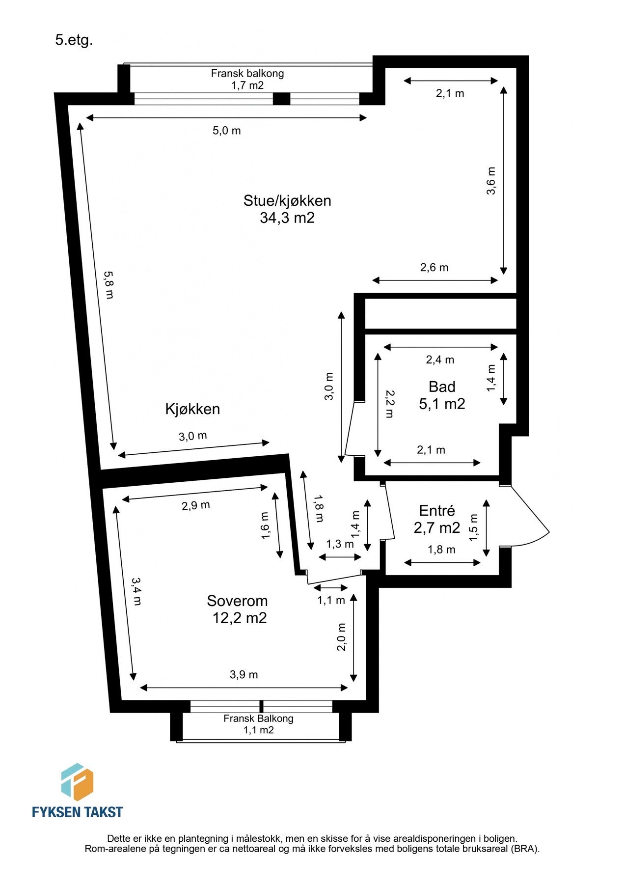 Målsatt planskisse. Galleribilde