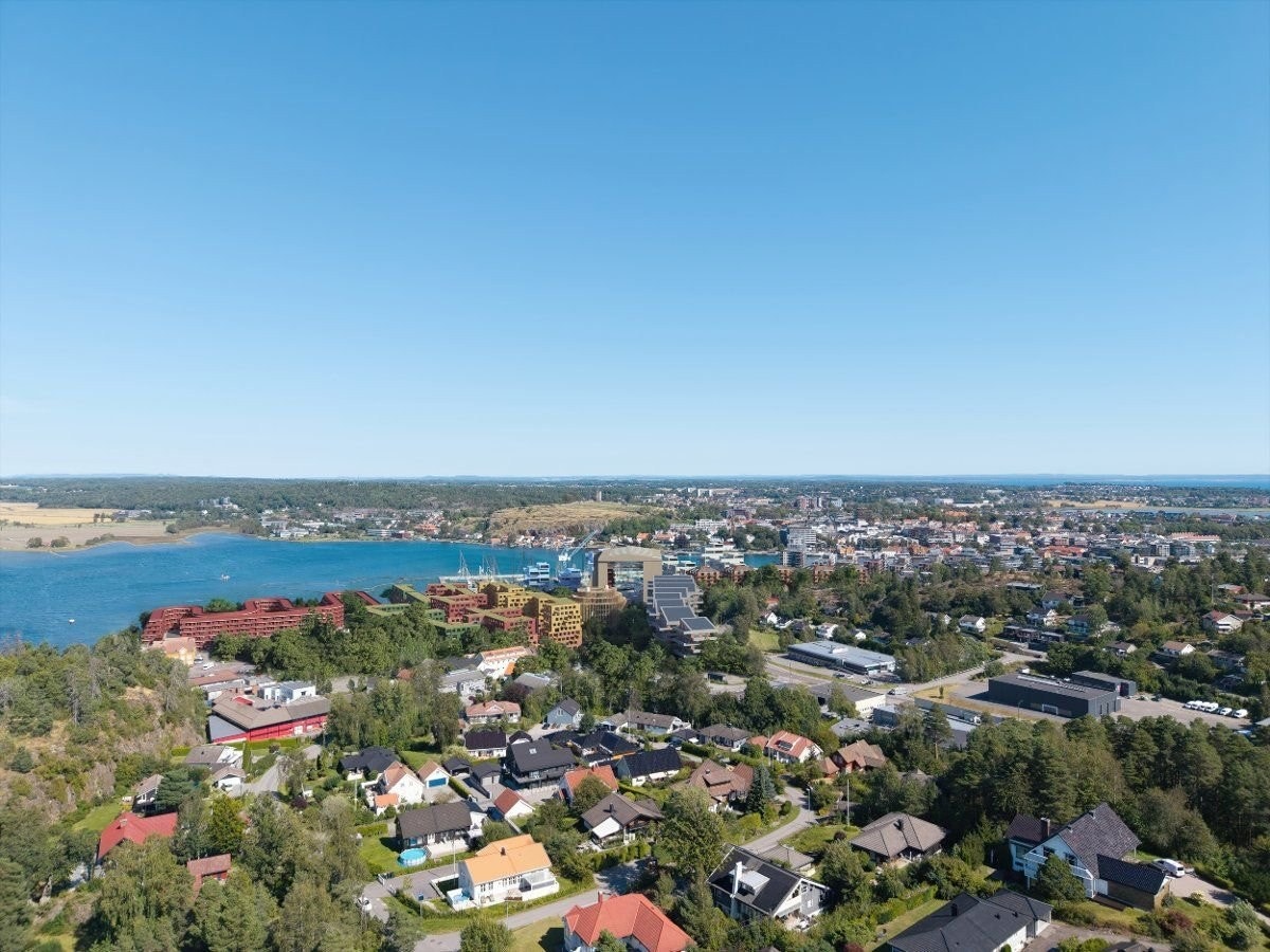 Masterplanen for Kaldnes Vest ut. Det er arkitektkontoret Snøhetta og grunneier Glastad Eiendom som står bak planene. Foto: IIllustrasjon Proloog/Snøhetta Galleribilde