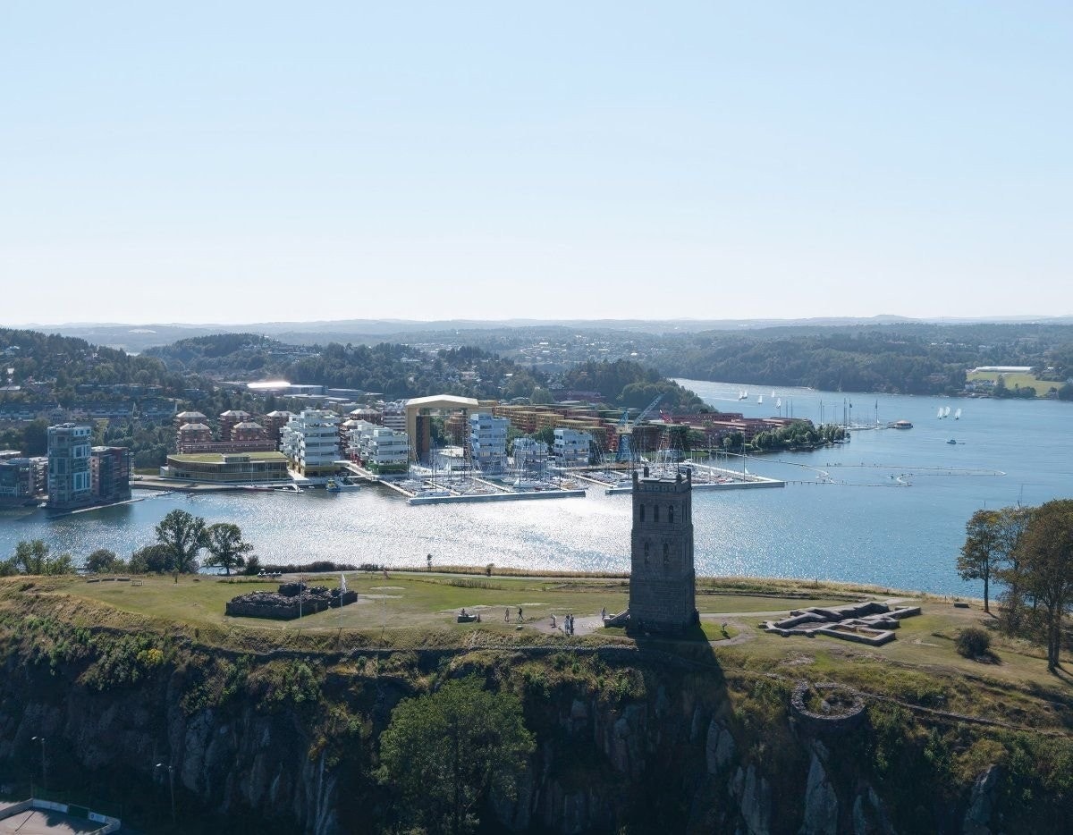 Masterplanen for Kaldnes Vest ut. Det er arkitektkontoret Snøhetta og grunneier Glastad Eiendom som står bak planene. Foto: IIllustrasjon Proloog/Snøhetta Galleribilde
