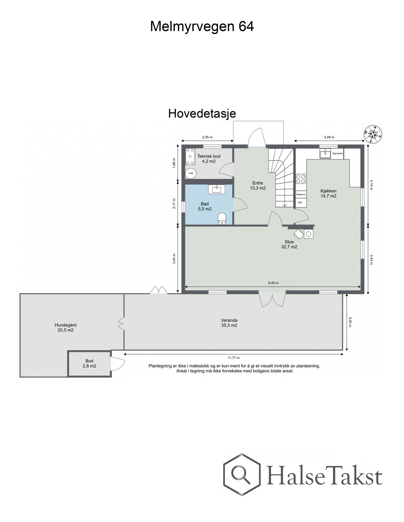 Planskisse hovedetasje Galleribilde