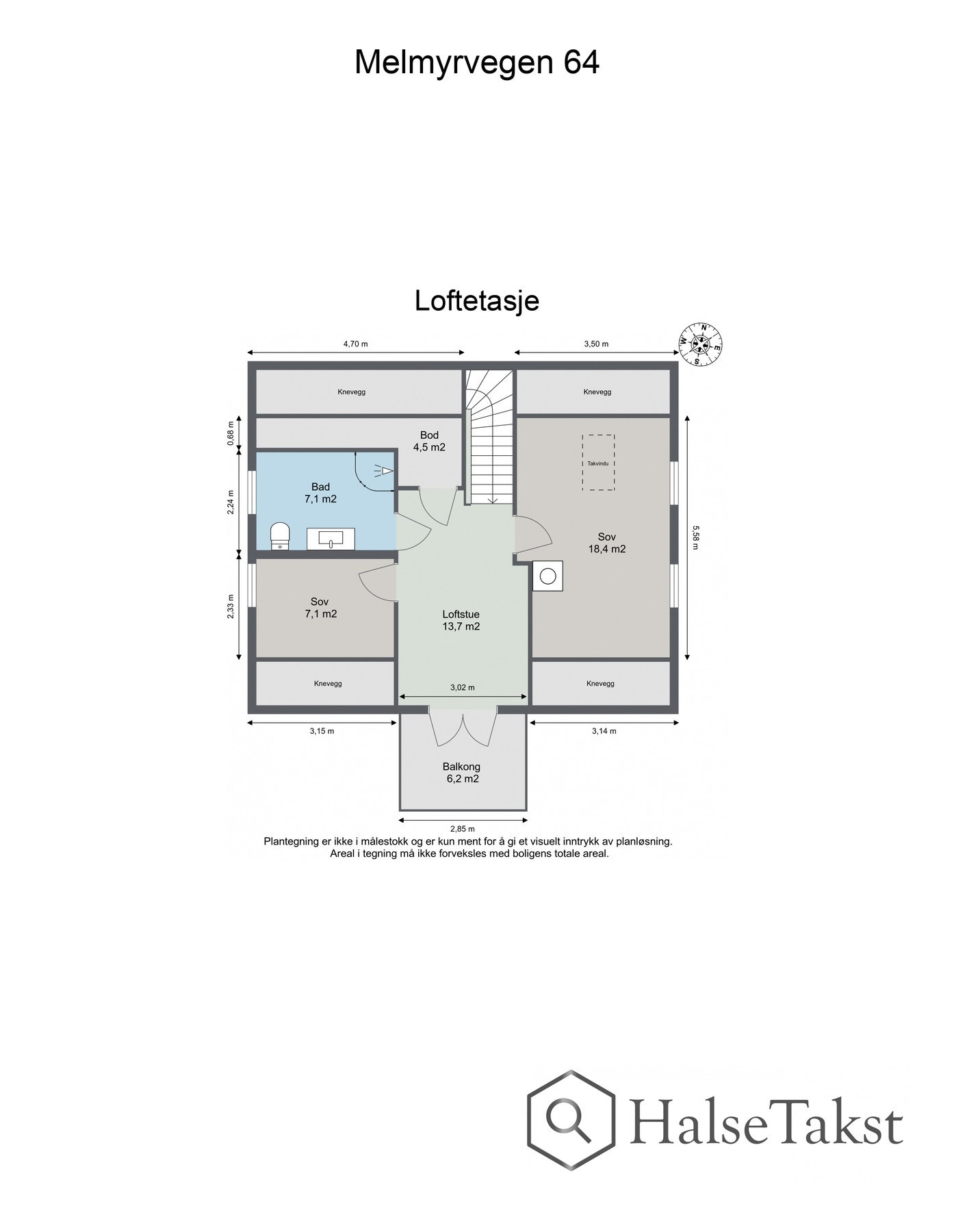Planskisse loftetasje Galleribilde