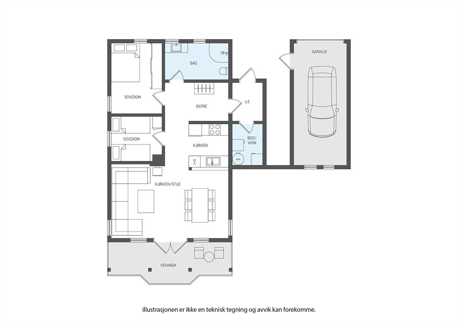 Plantegning. I tillegg er det hems som ikke framgår av tegning Galleribilde