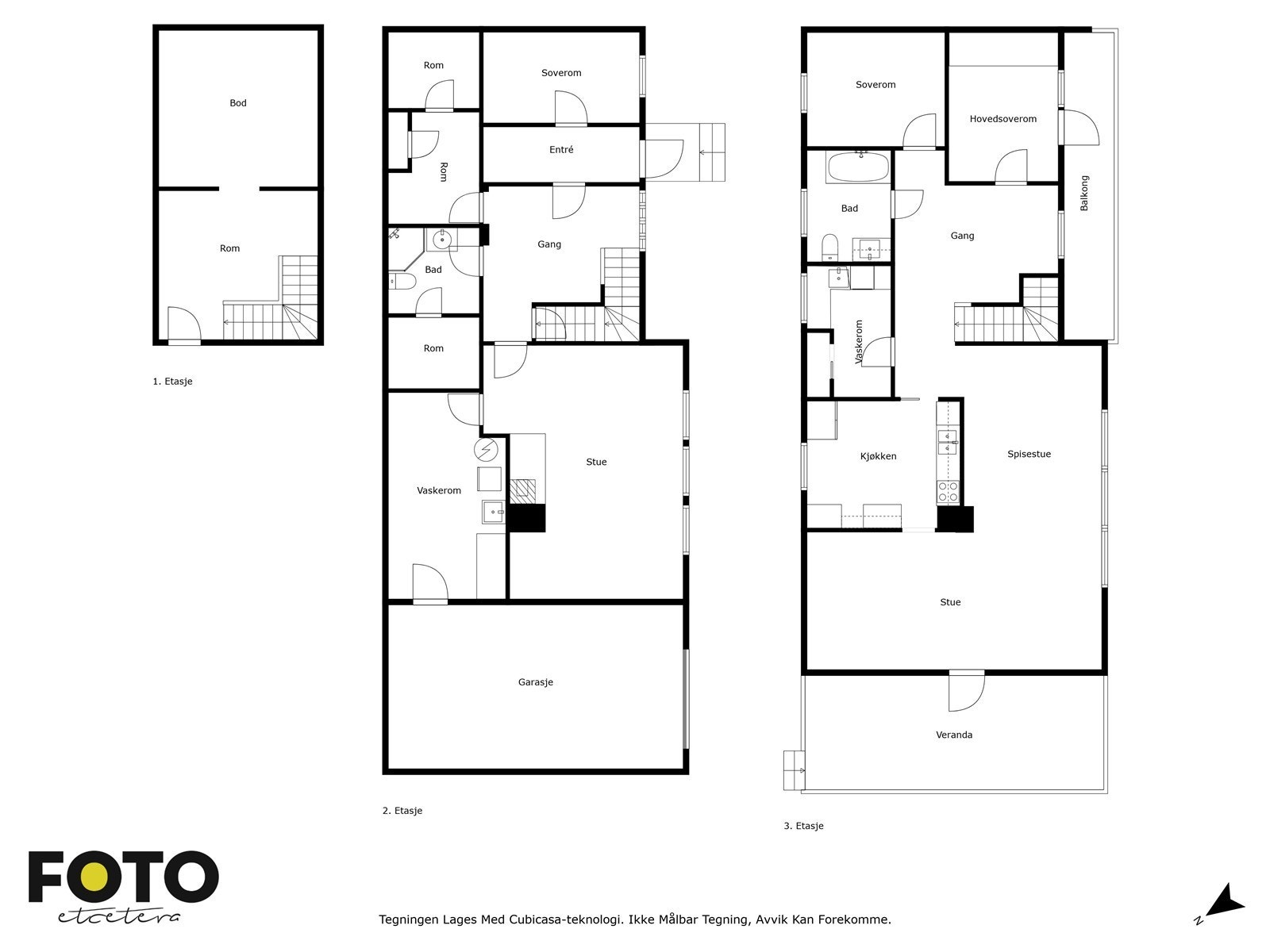 Plantegning over alle etasjer Galleribilde