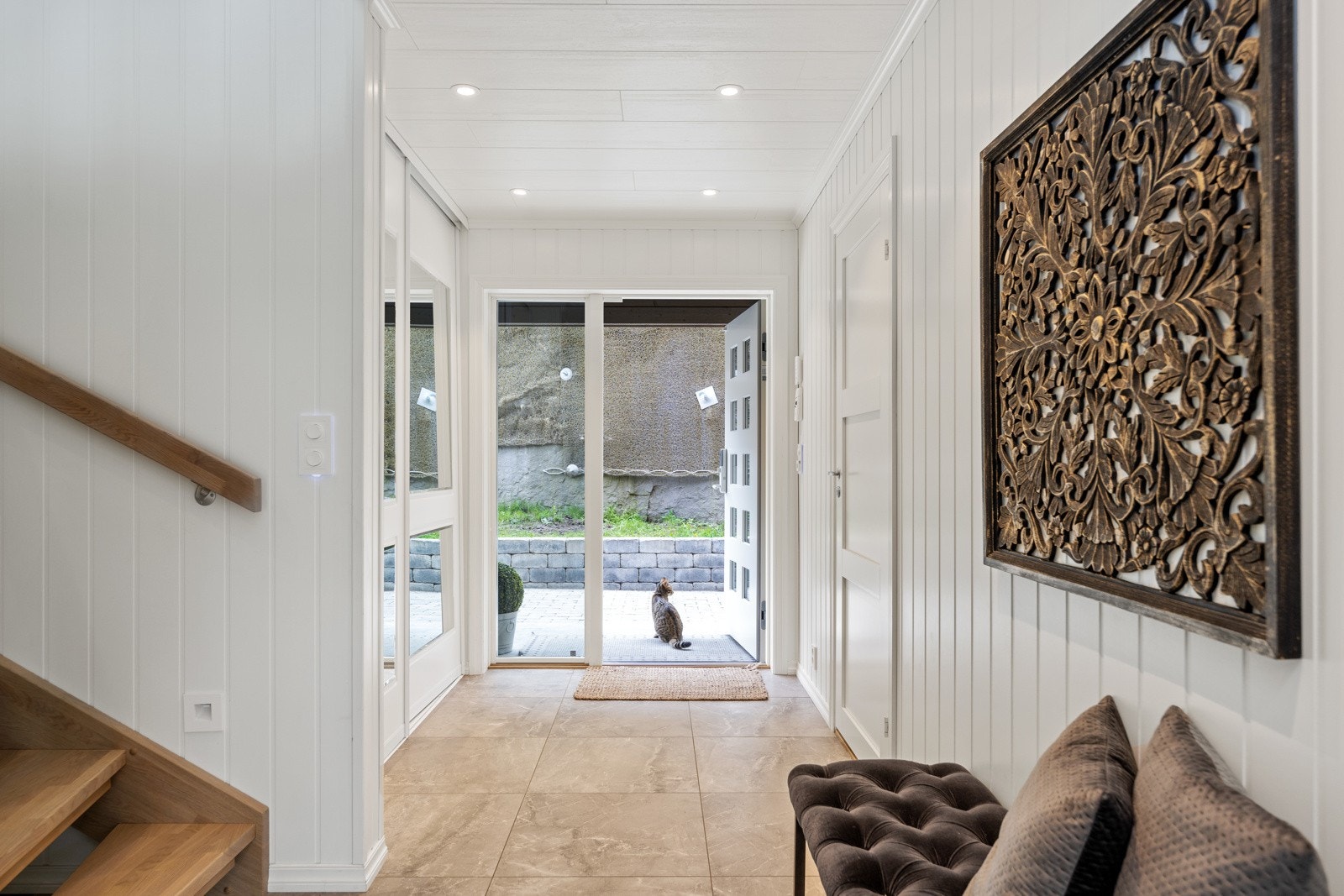 Flislagt gulv tåler mye vann og slitasje i hverdagen. Galleribilde