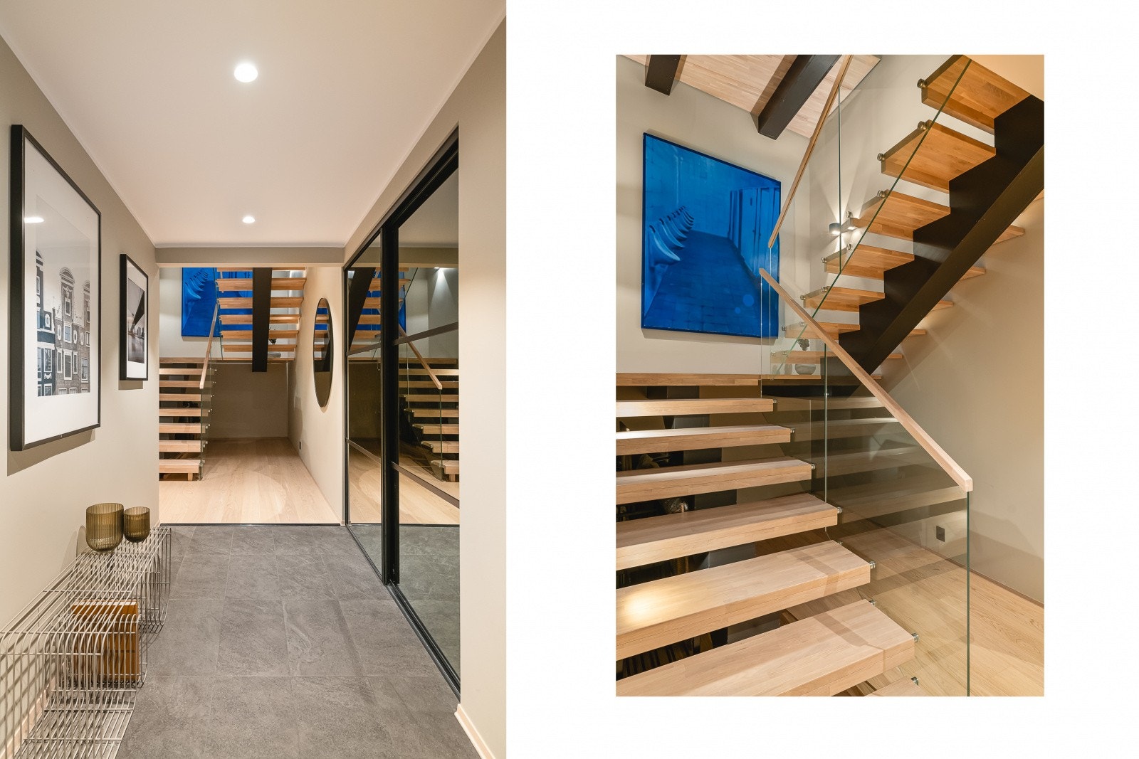 Stort inngangsparti med entré mål til 8,5 kvm som ledes videre til hall m/ trapp på hele 15,2 kvm. Galleribilde