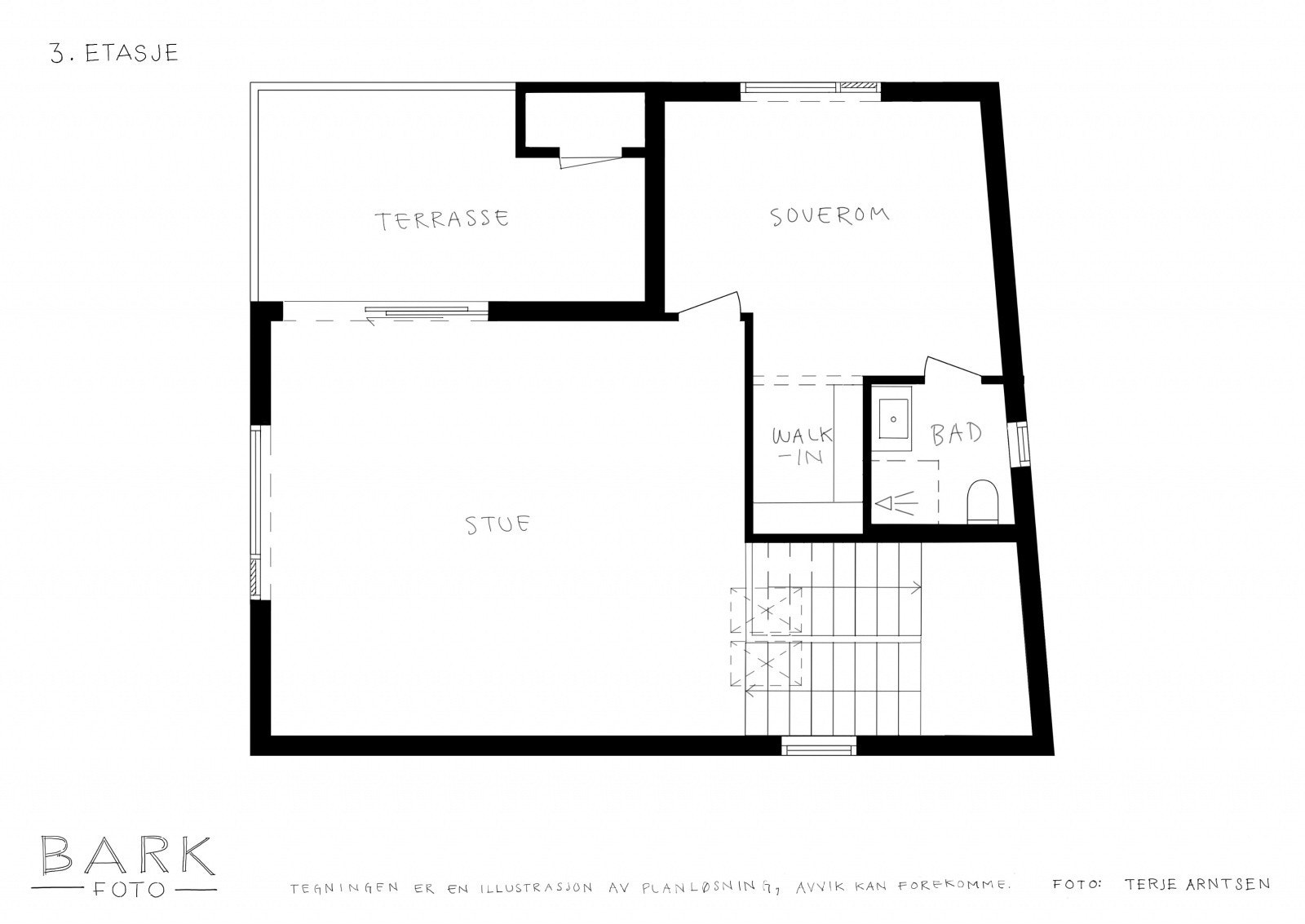 63 kvm - Stue m/ trapp, soverom og bad. Galleribilde