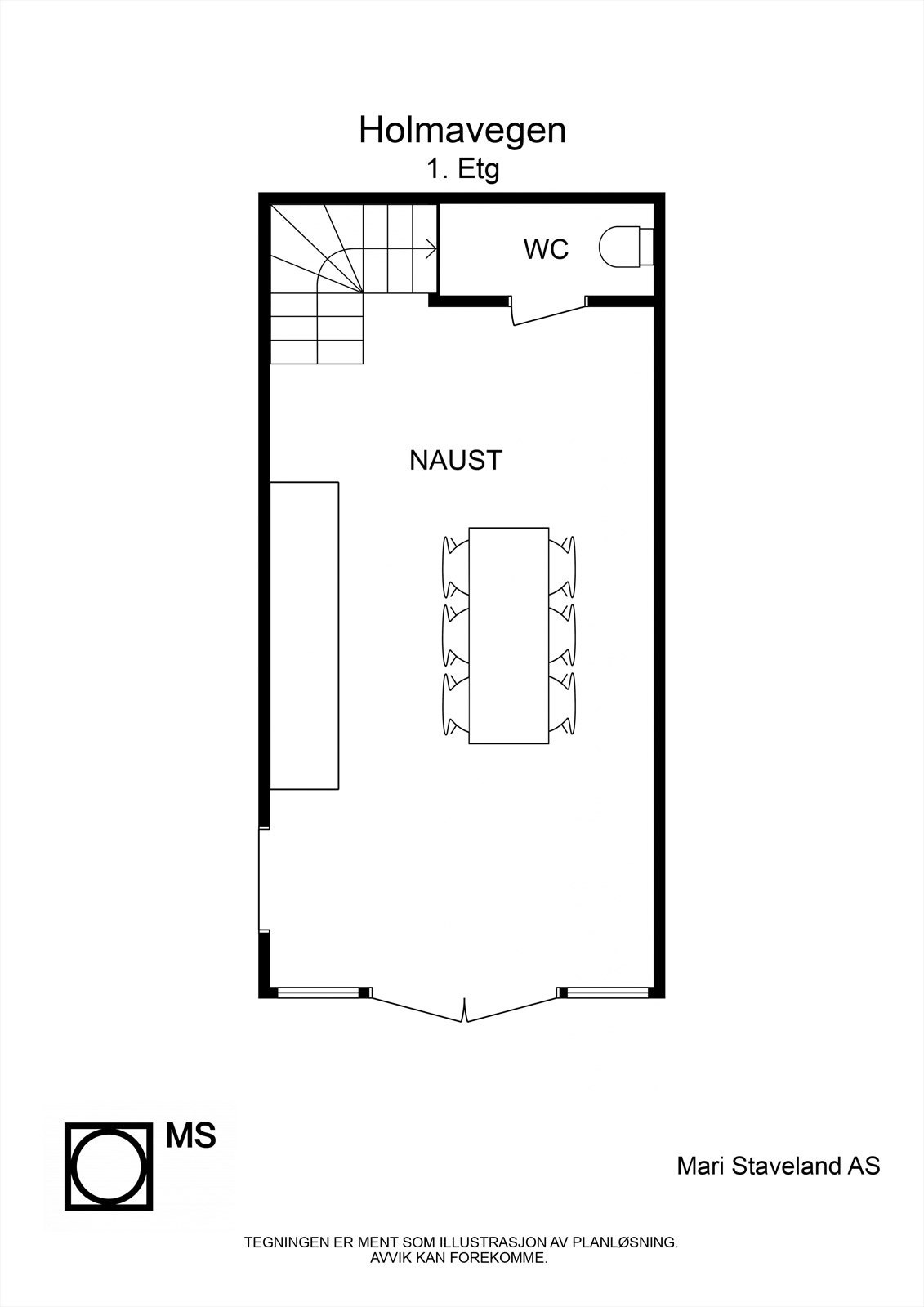 Floorplan letterhead - Holmavegen - 1. Etg - 2D Floor Plan Galleribilde