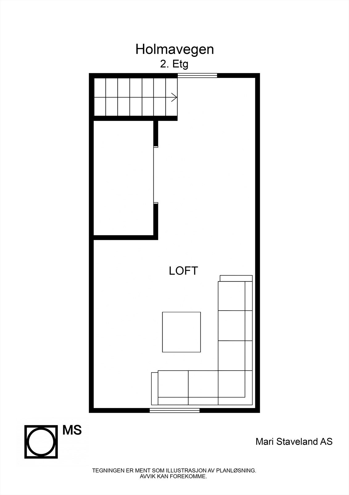Floorplan letterhead - Holmavegen - 2. Etg - 2D Floor Plan Galleribilde