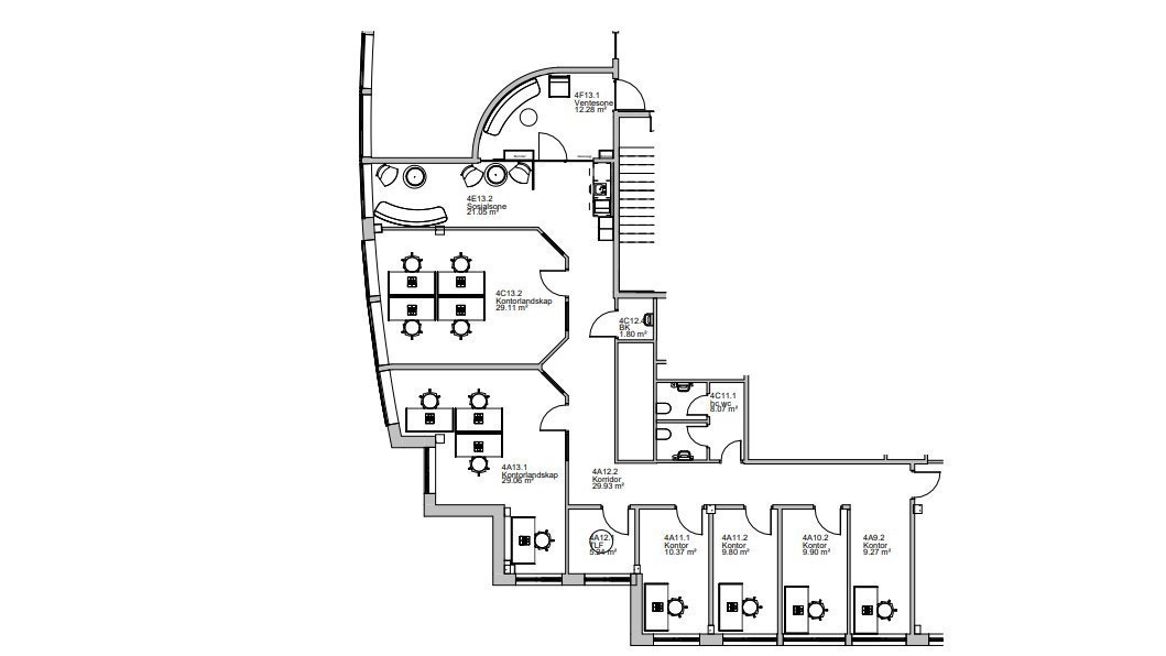 Mulig planløsning i lokalene. Galleribilde