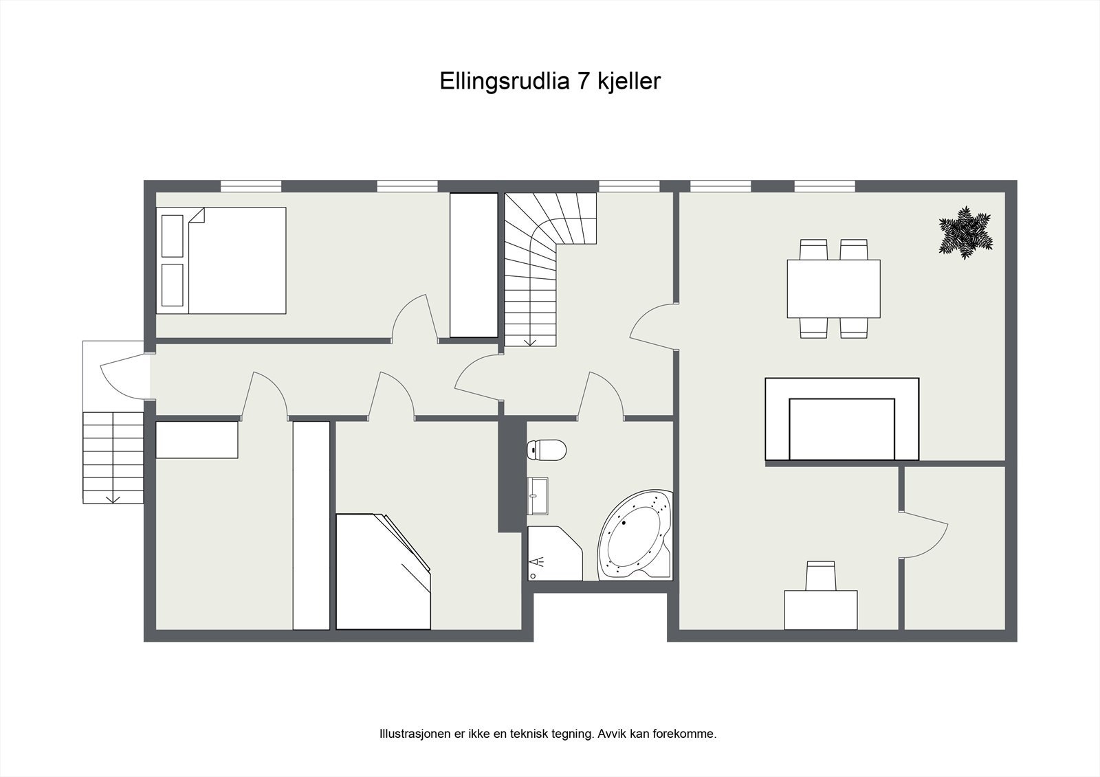 Plantegning underetasje Galleribilde