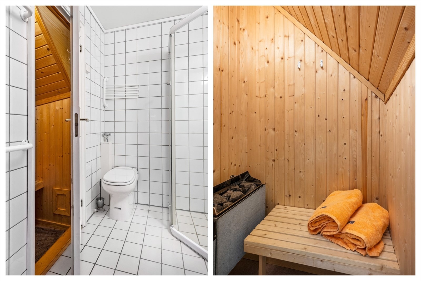 Plassbygd badstue med elektrisk badstueovn. Galleribilde