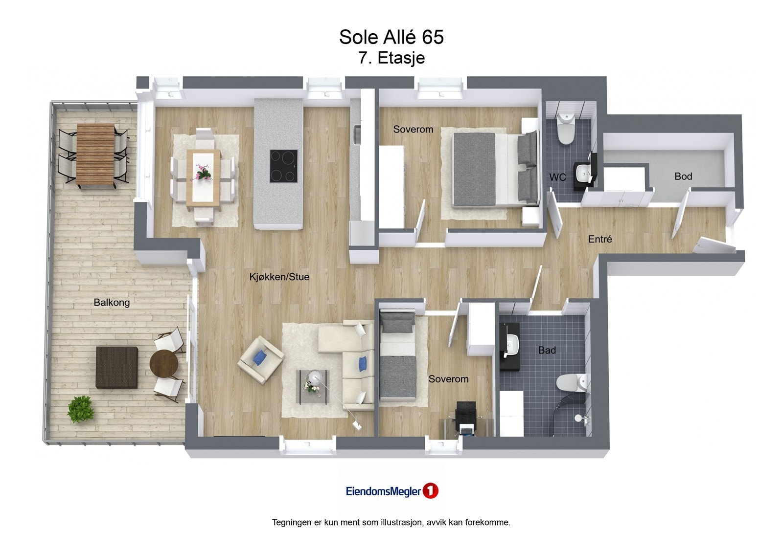 God og arealeffektiv planløsning. Galleribilde