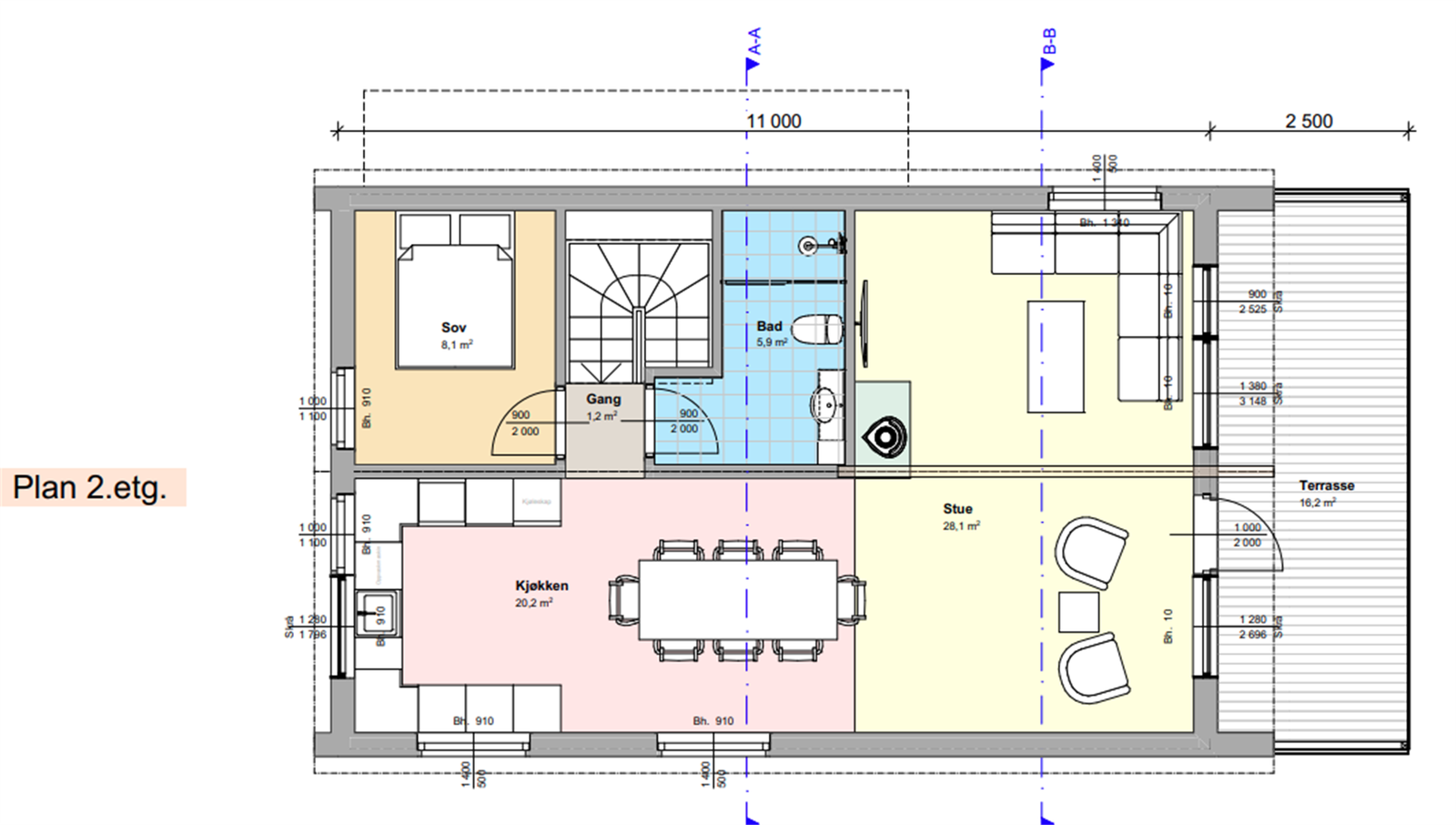 Tegning 2. etasje. Galleribilde