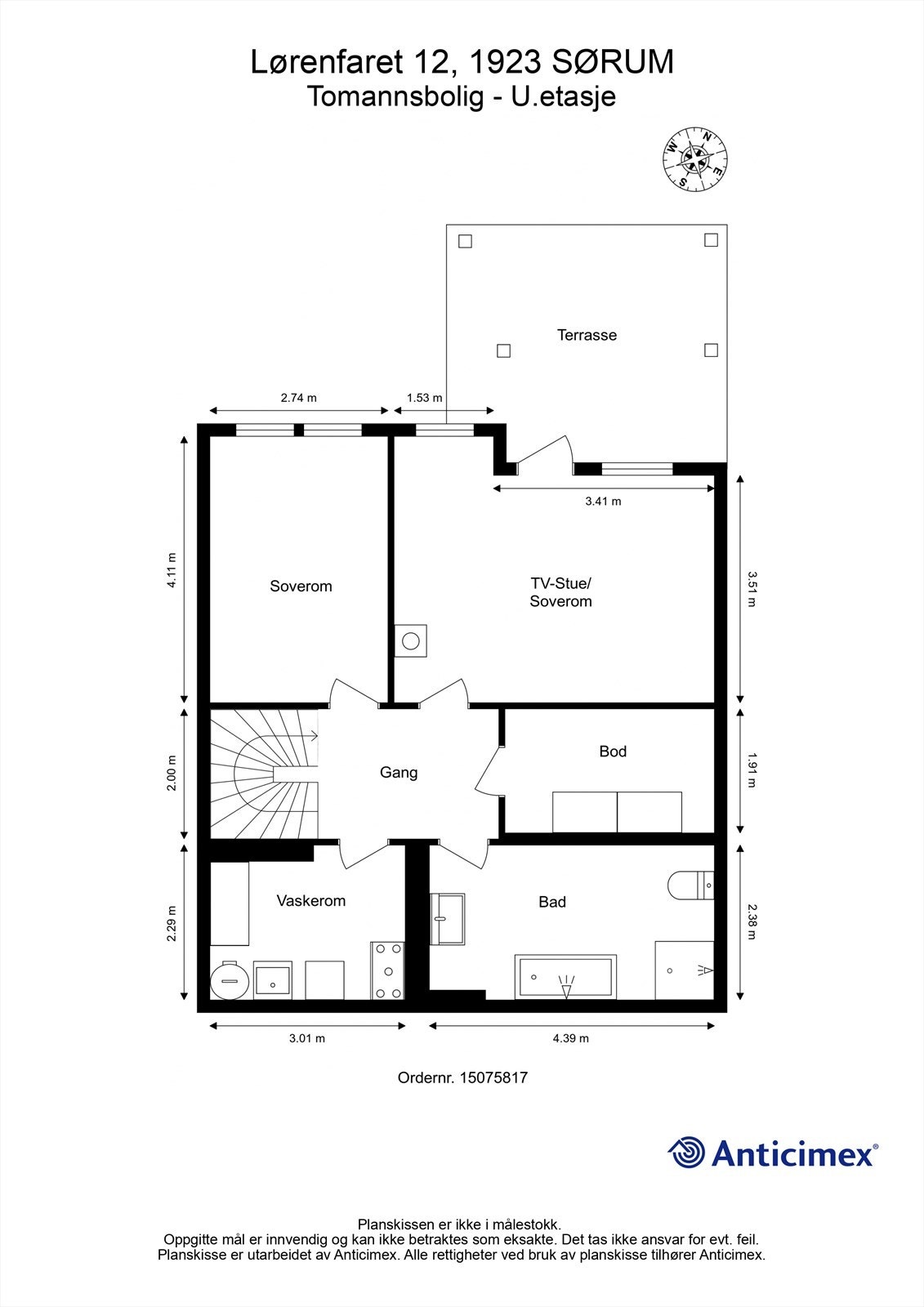 Plantegning- U.etasje. Galleribilde