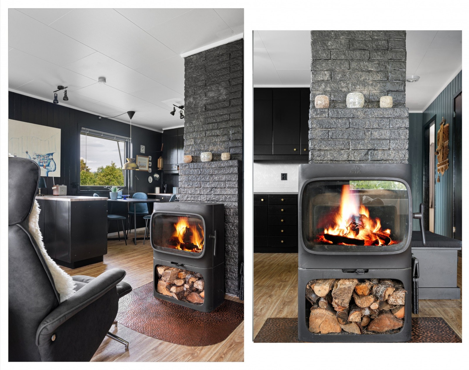 Hyggelig vedovn som sørger for lun og god varme på vinterhalvåret Galleribilde