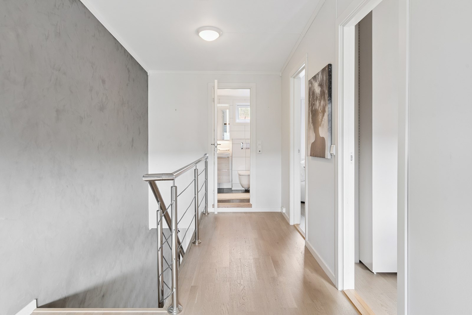 Oppe i 2. etasje videreføres den moderne stilen. Galleribilde