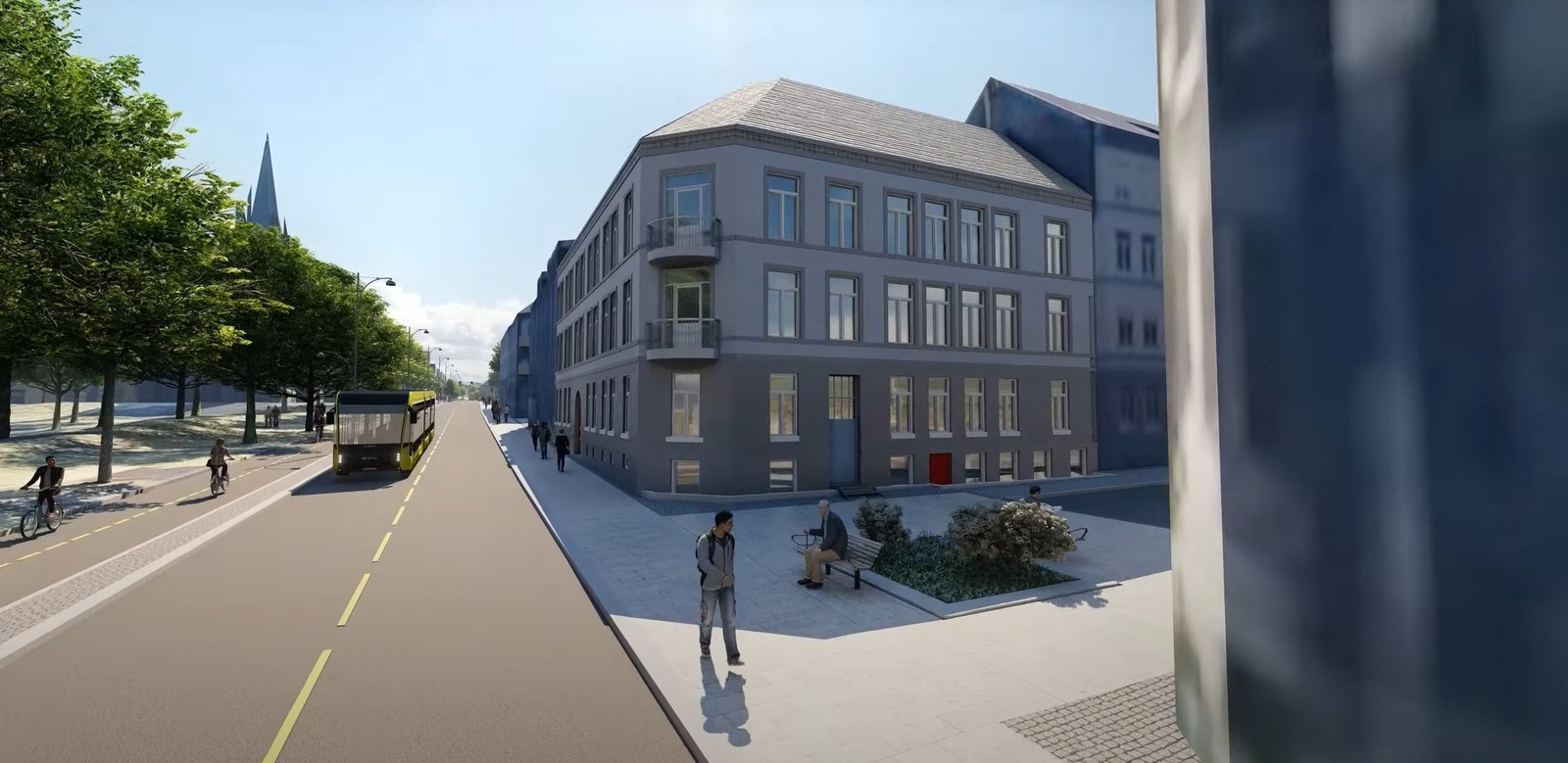 Visualisering av området rett utenfor leiligheten. Galleribilde