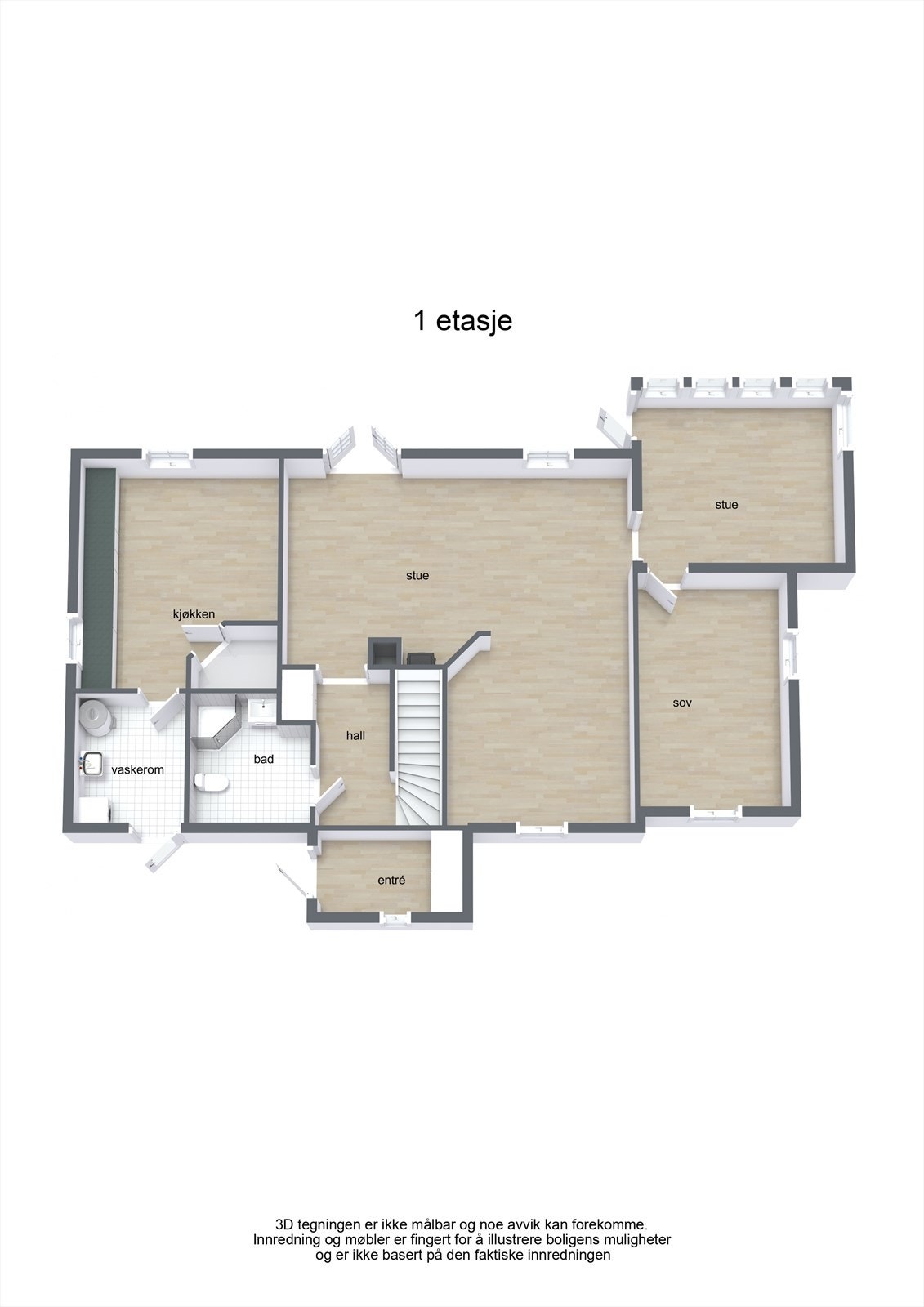 Plantegning 1.etg. Galleribilde