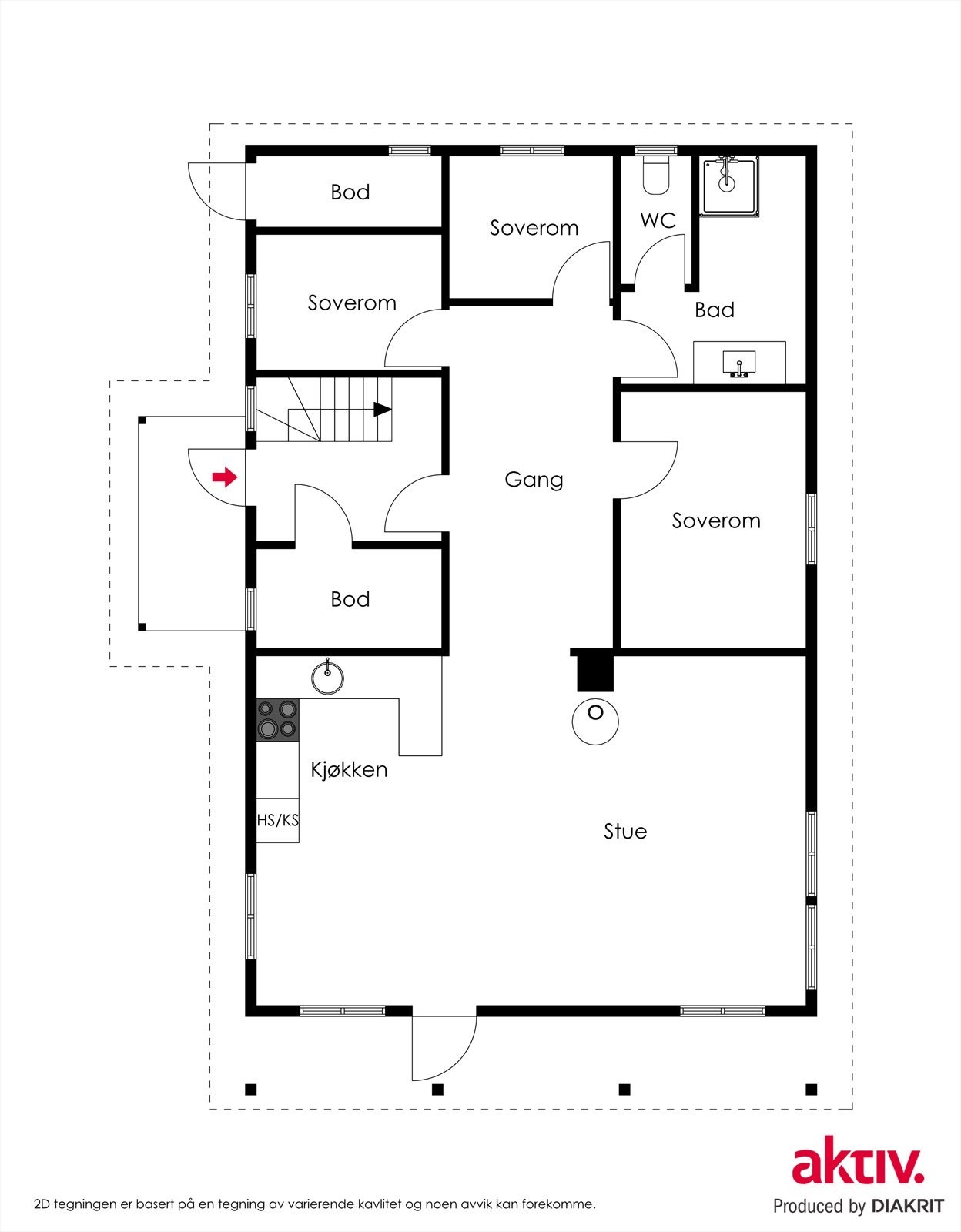 Plantegning 1. etasje Galleribilde