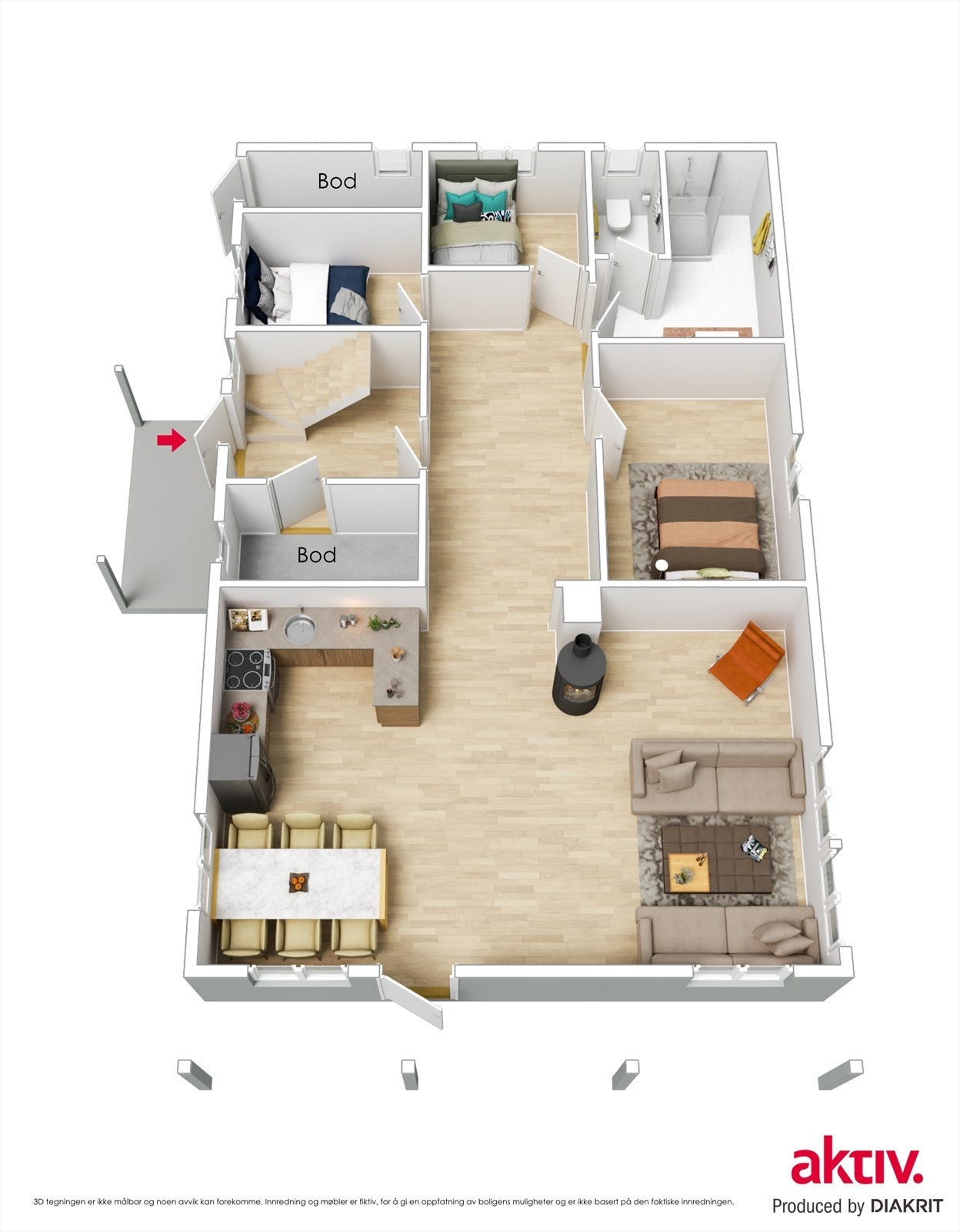 Plantegning 1. etasje Galleribilde