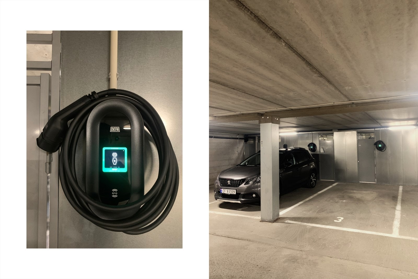 Leiligheten disponerer parkeringsplass i kjeller med installert el-bil lader. Galleribilde