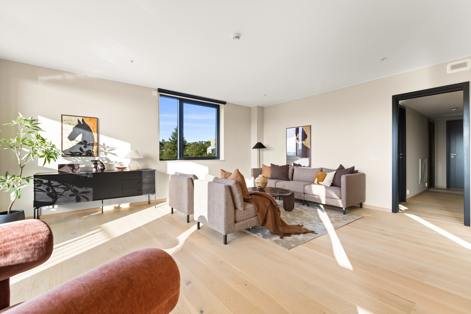 En stavs parkett med gulvvarme Galleribilde