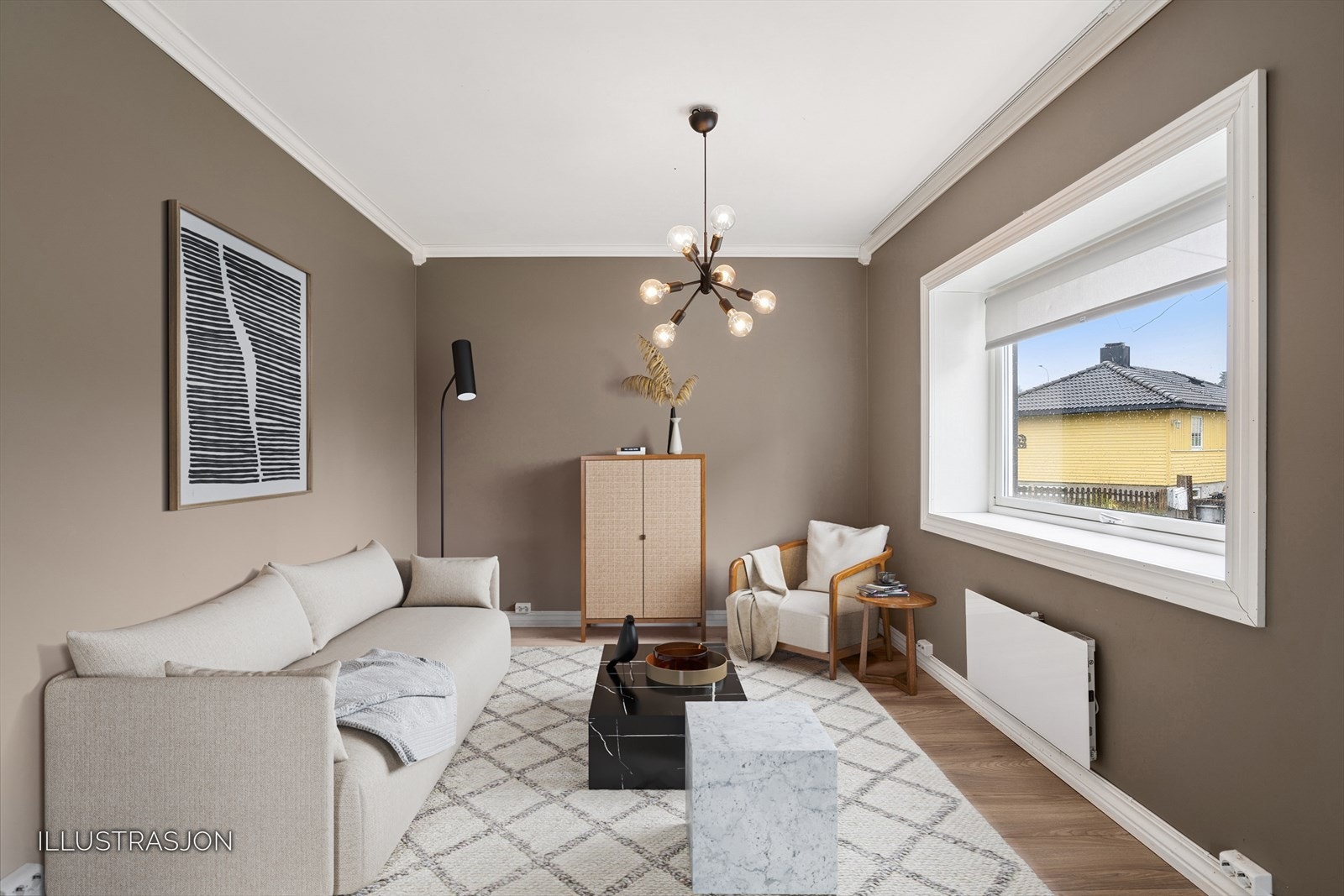 Denne stuen kan fint benyttes som en egen spisestue ved behov. Galleribilde