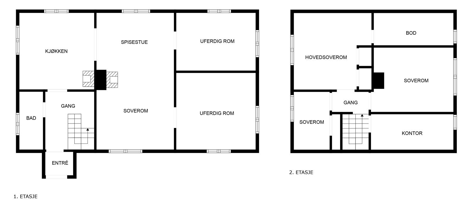 plantegninger samlet for hovedhus Galleribilde
