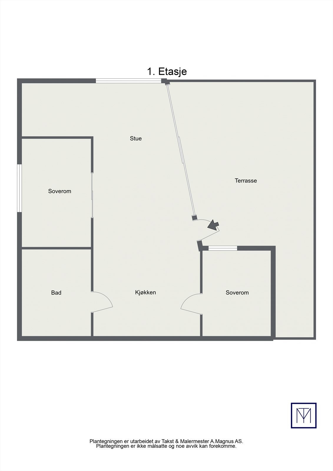 Planløsning for hytta, som viser en gjennomtenkt og effektiv innredning. Galleribilde