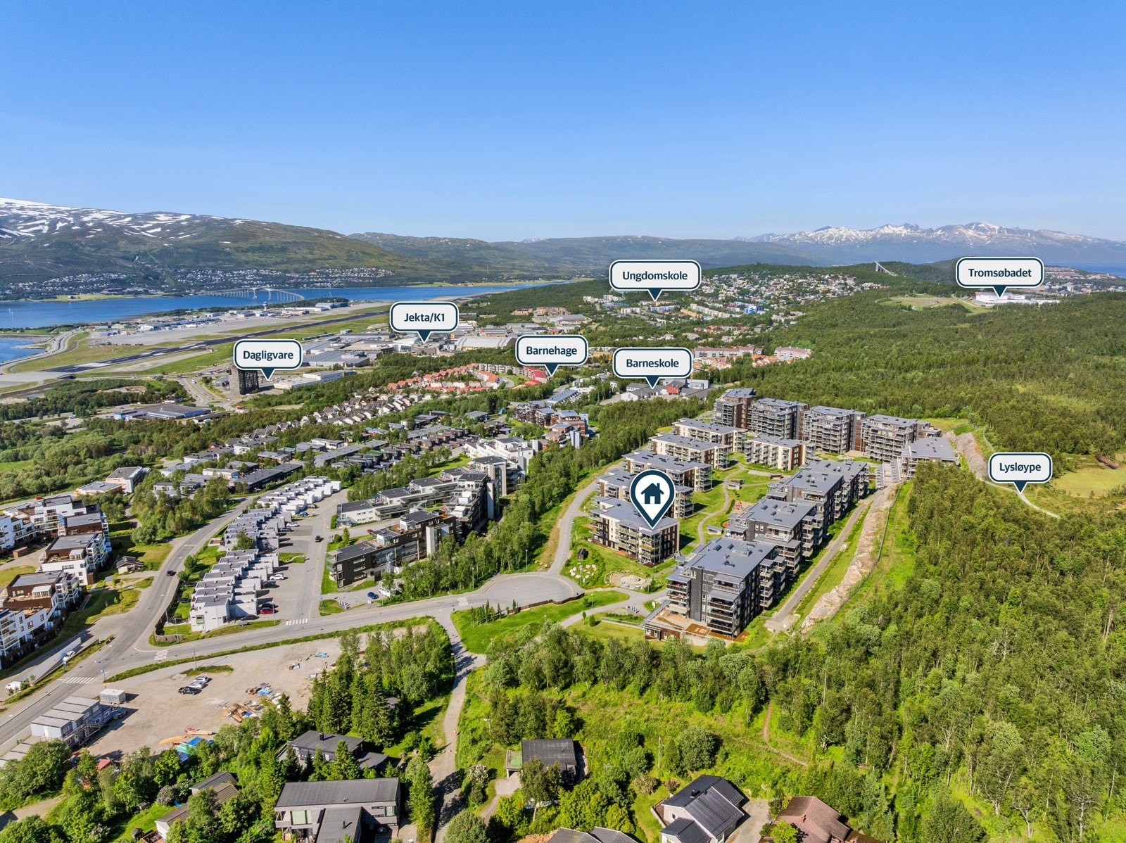 Beliggende på Workinntoppen med sentral beliggenhet nært lysløypa, Charlottenlund og Prestvannet! Galleribilde