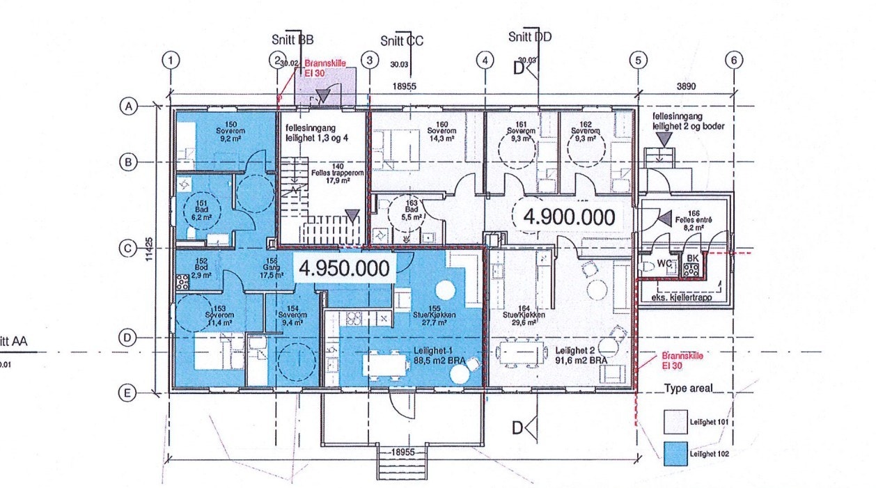 Priser leiligheter 2. etasje Galleribilde