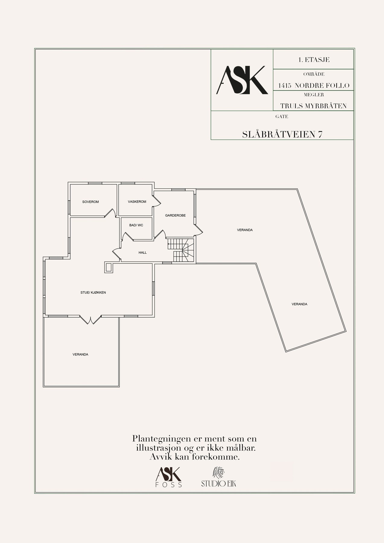 Plantegning 1. etasje Galleribilde