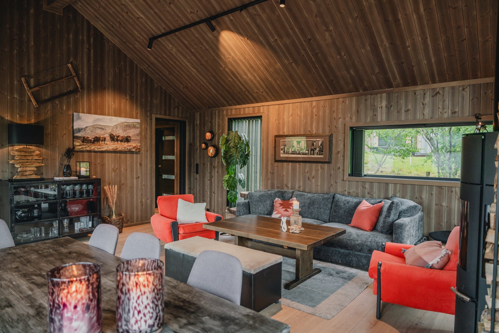 Interiørbilde av prosjektert hyttemodell Galleribilde