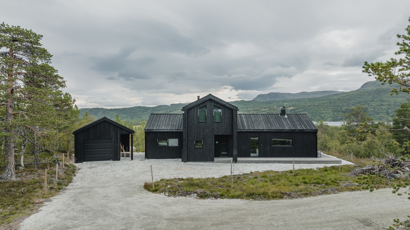 Eksteriørbilde av prosjektert hyttemodell Galleribilde