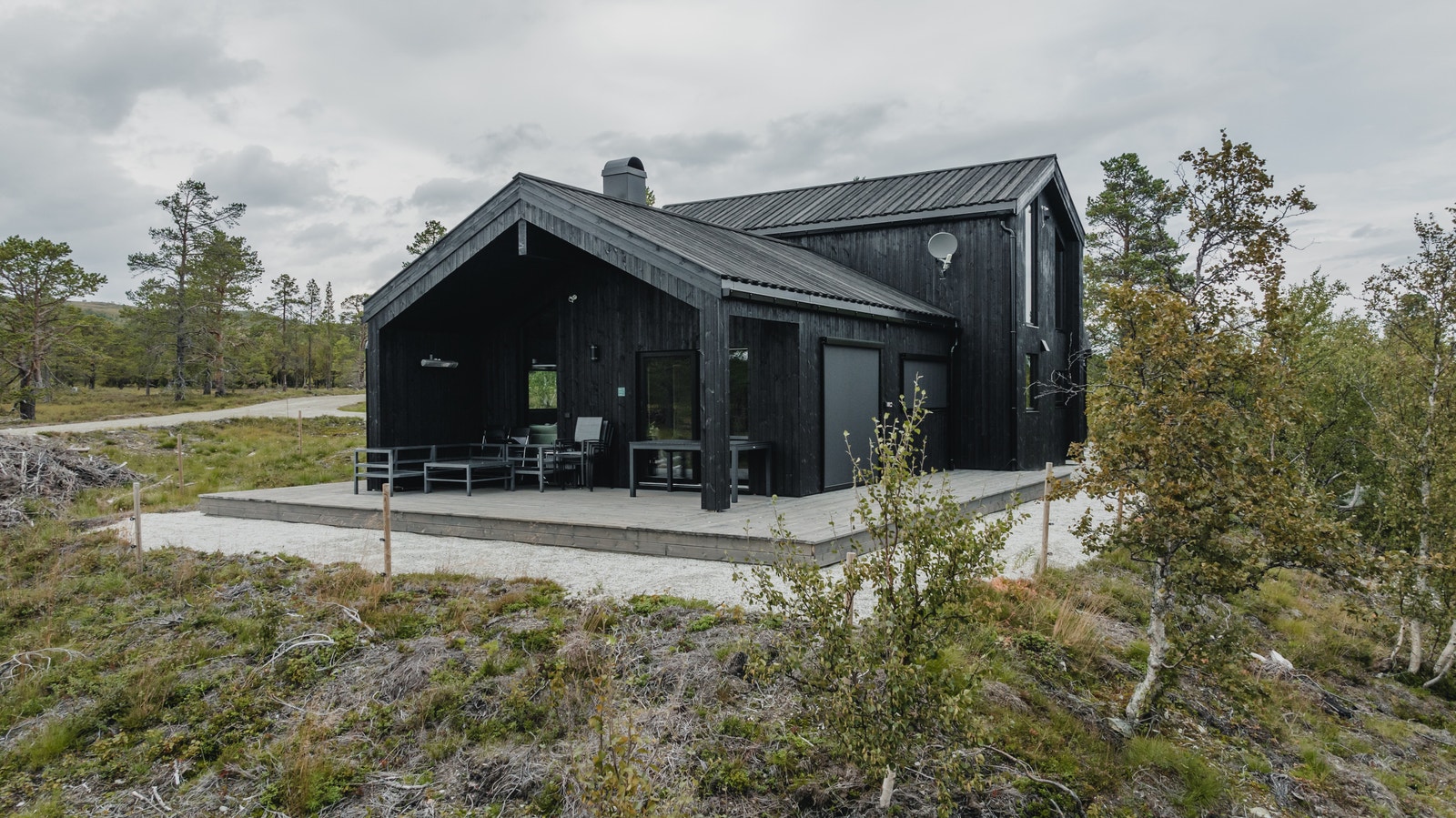 Eksteriørbilde av prosjektert hyttemodell Galleribilde