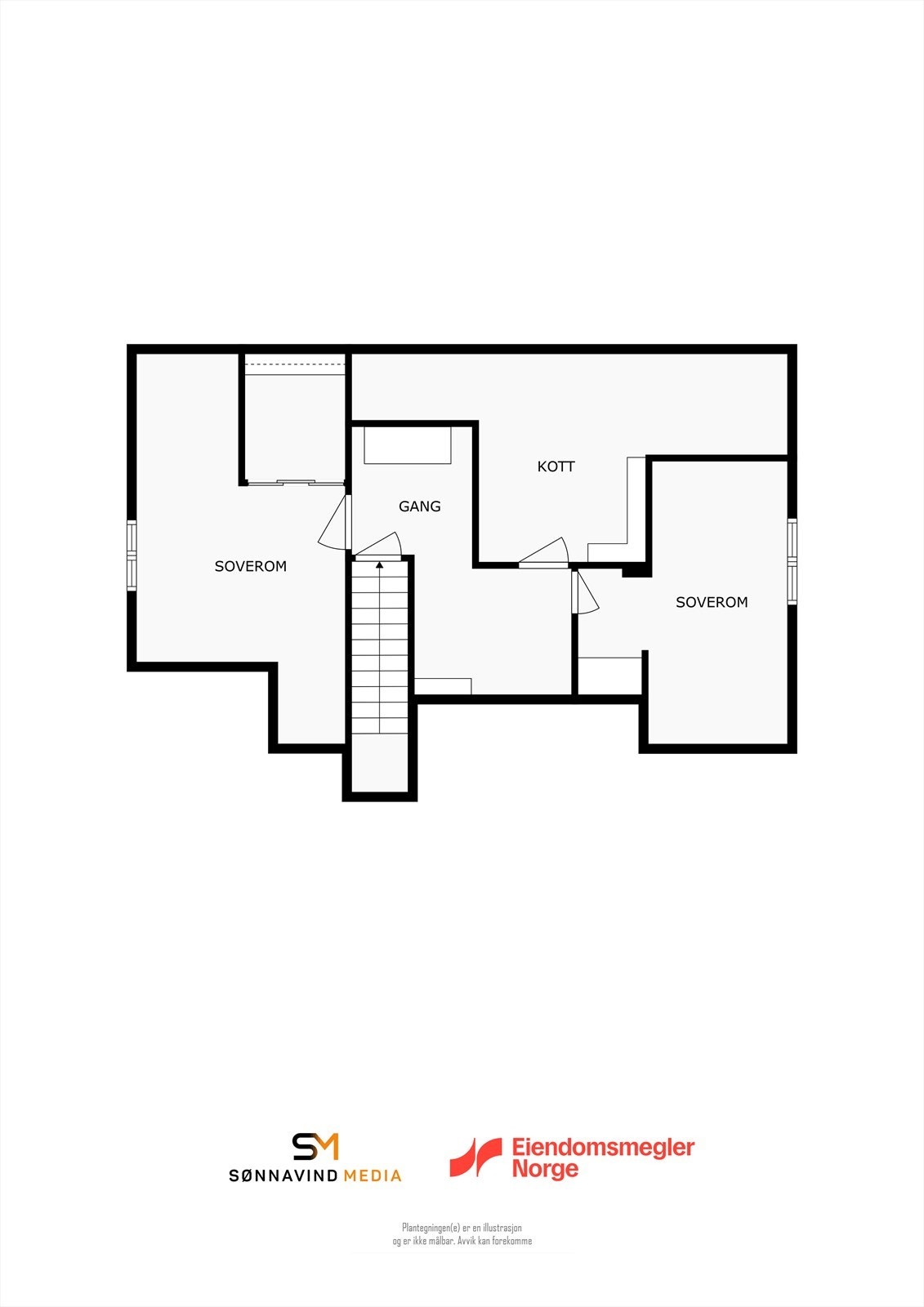 Plantegning 3. etasje (soverommene er ikke godkjente soverom) Galleribilde