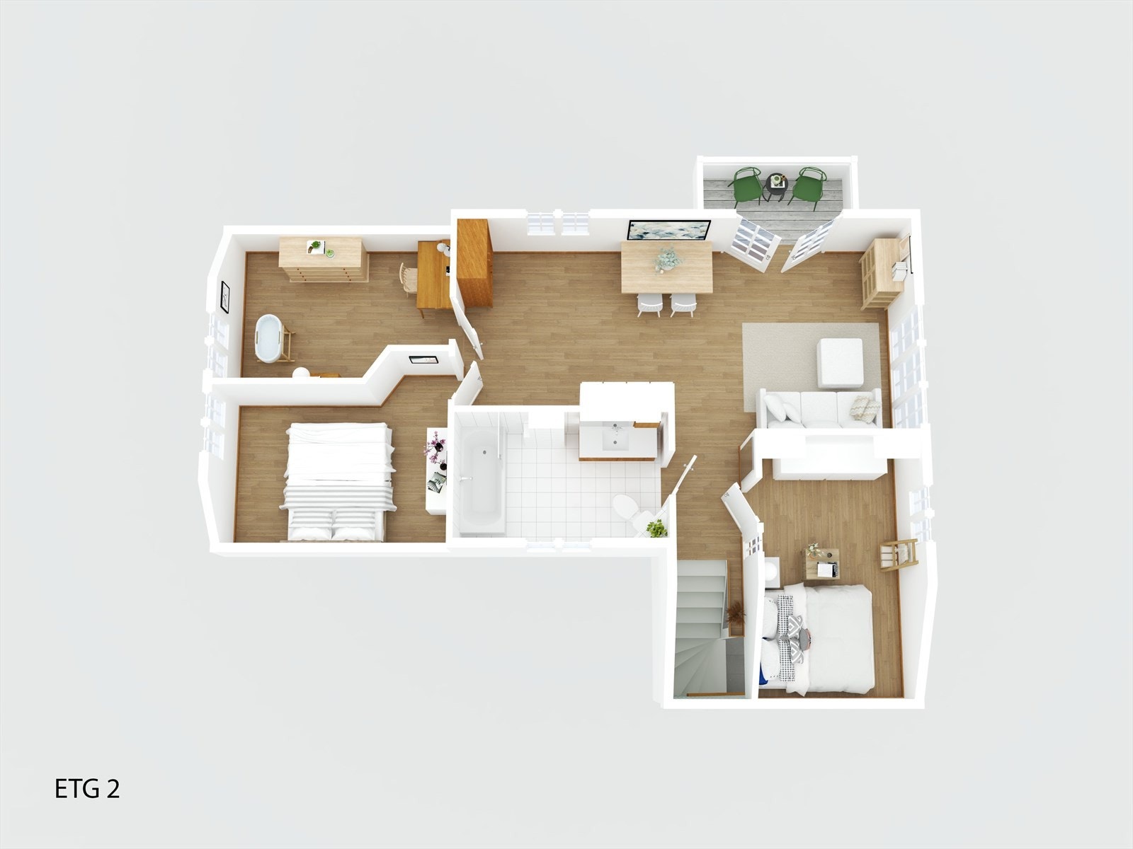 Illustrasjon 3D Seimbakken 17 - 2.etasje Galleribilde